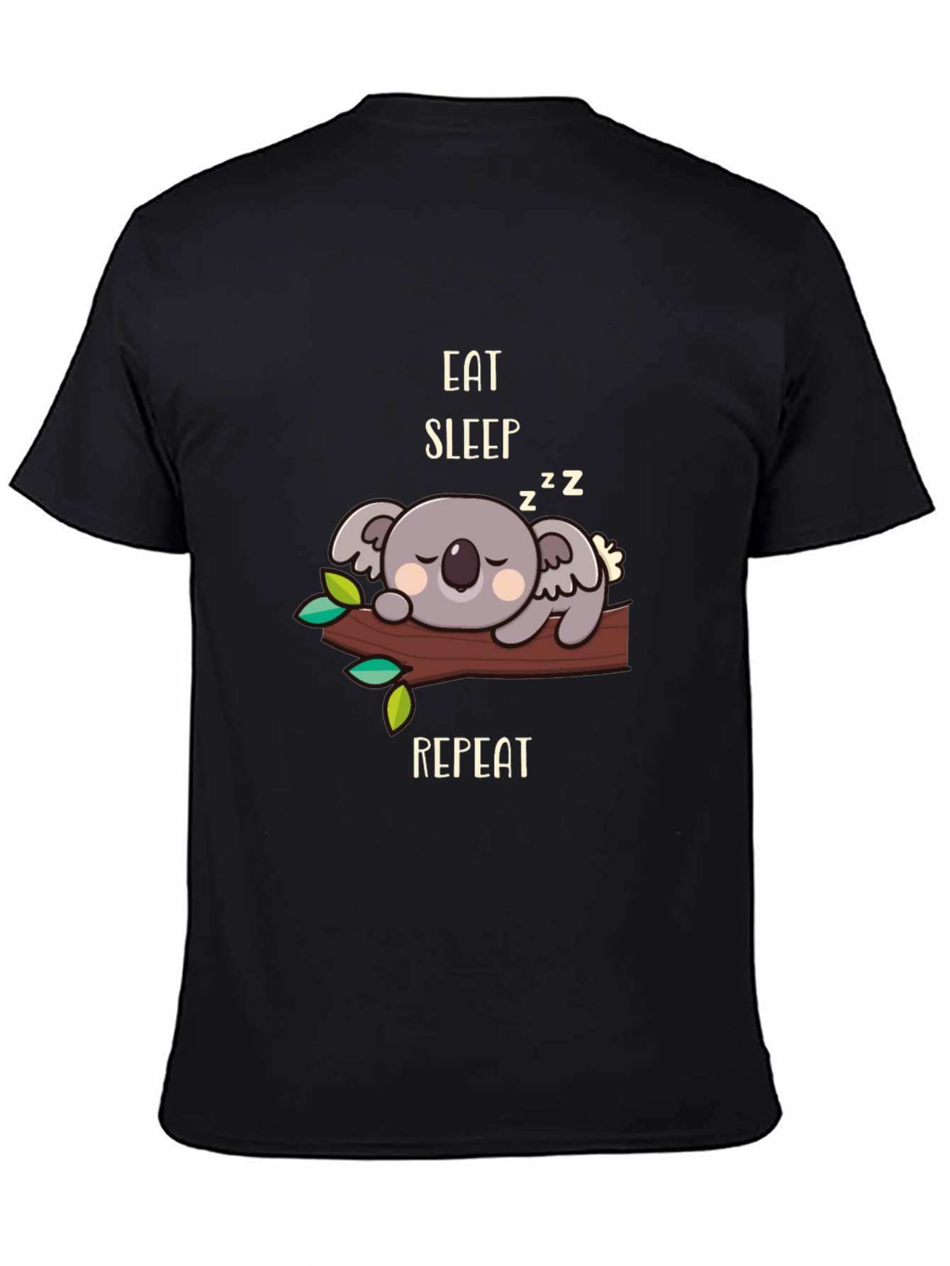 Black Eat Sleep Repeat Koala T-Shirt - Cute & Comfy view 4