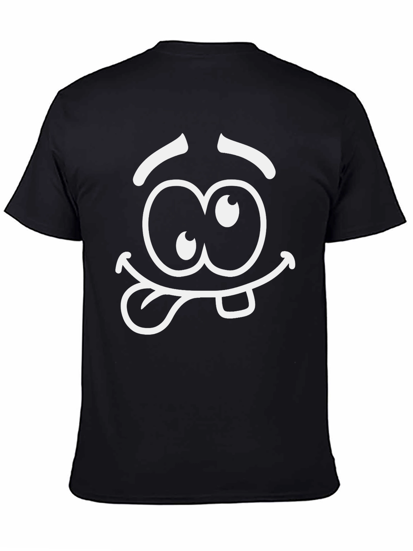 Black Funny Face Graphic T-Shirt - Black view 4