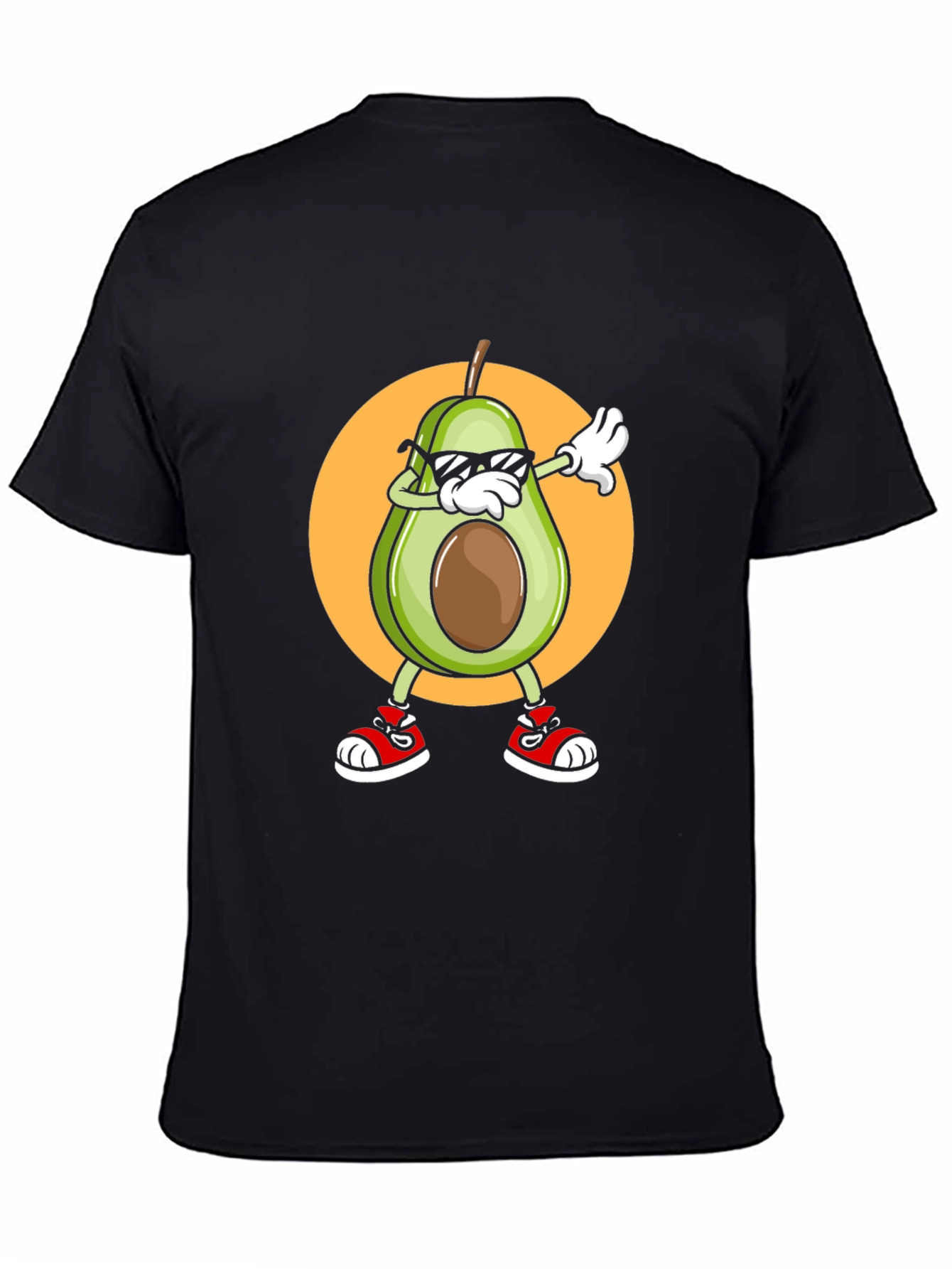 Black Dabbing Avocado Graphic T-Shirt - Trendy Fruit Tee view 4