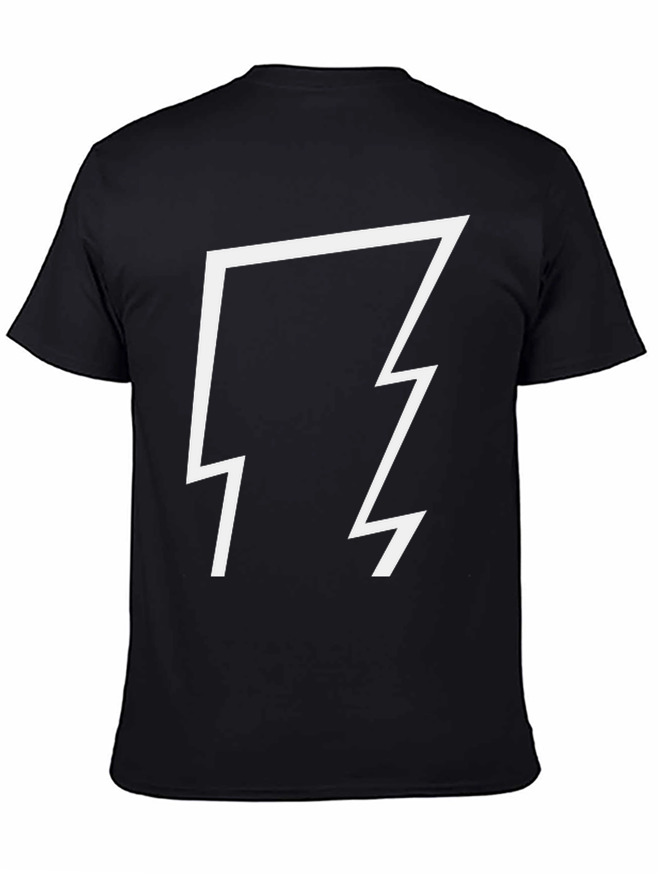 Black Bold Lightning Bolt Graphic Tee - Black view 4