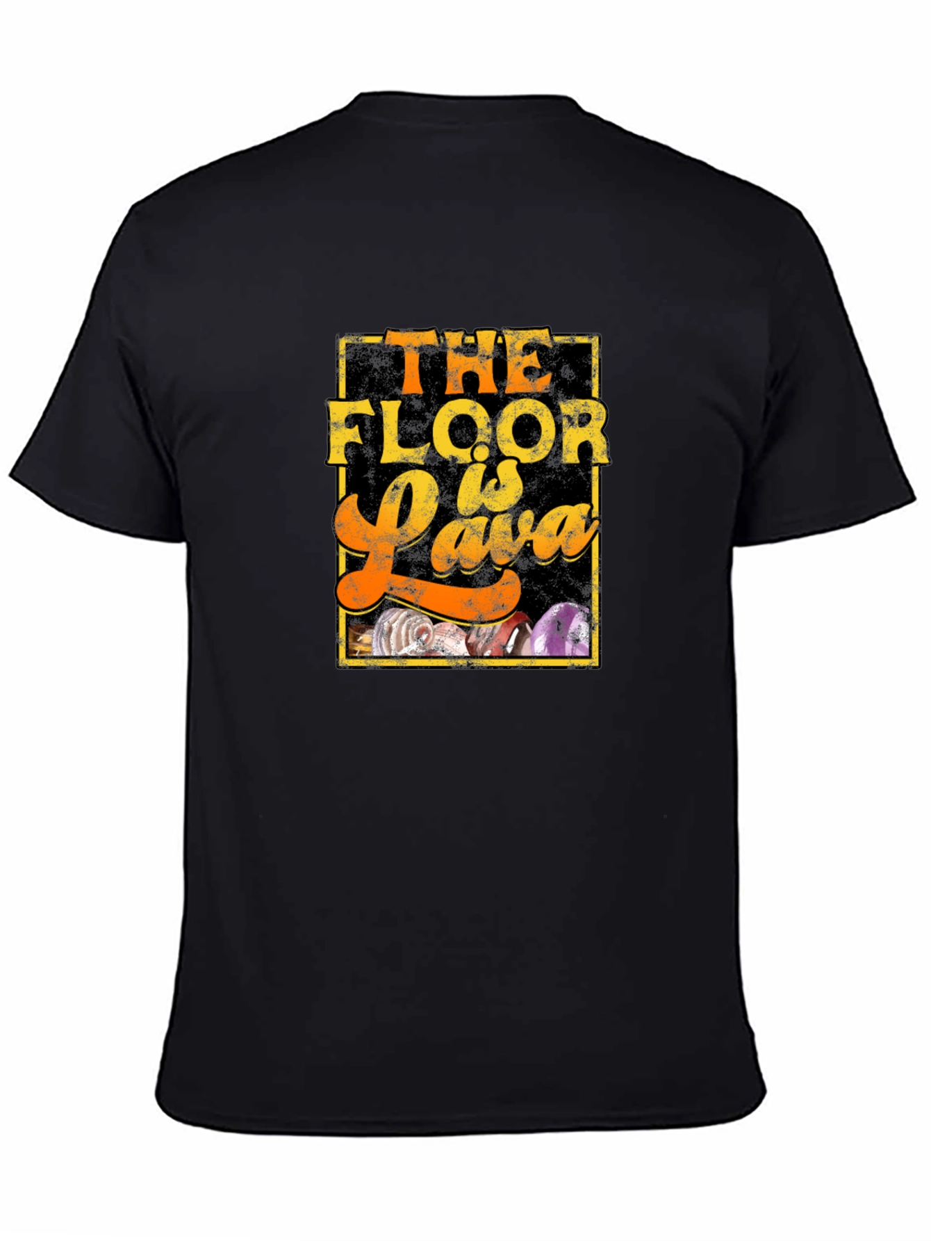 Black The Floor is Lava T-Shirt - Novelty Graphic Tee view 4
