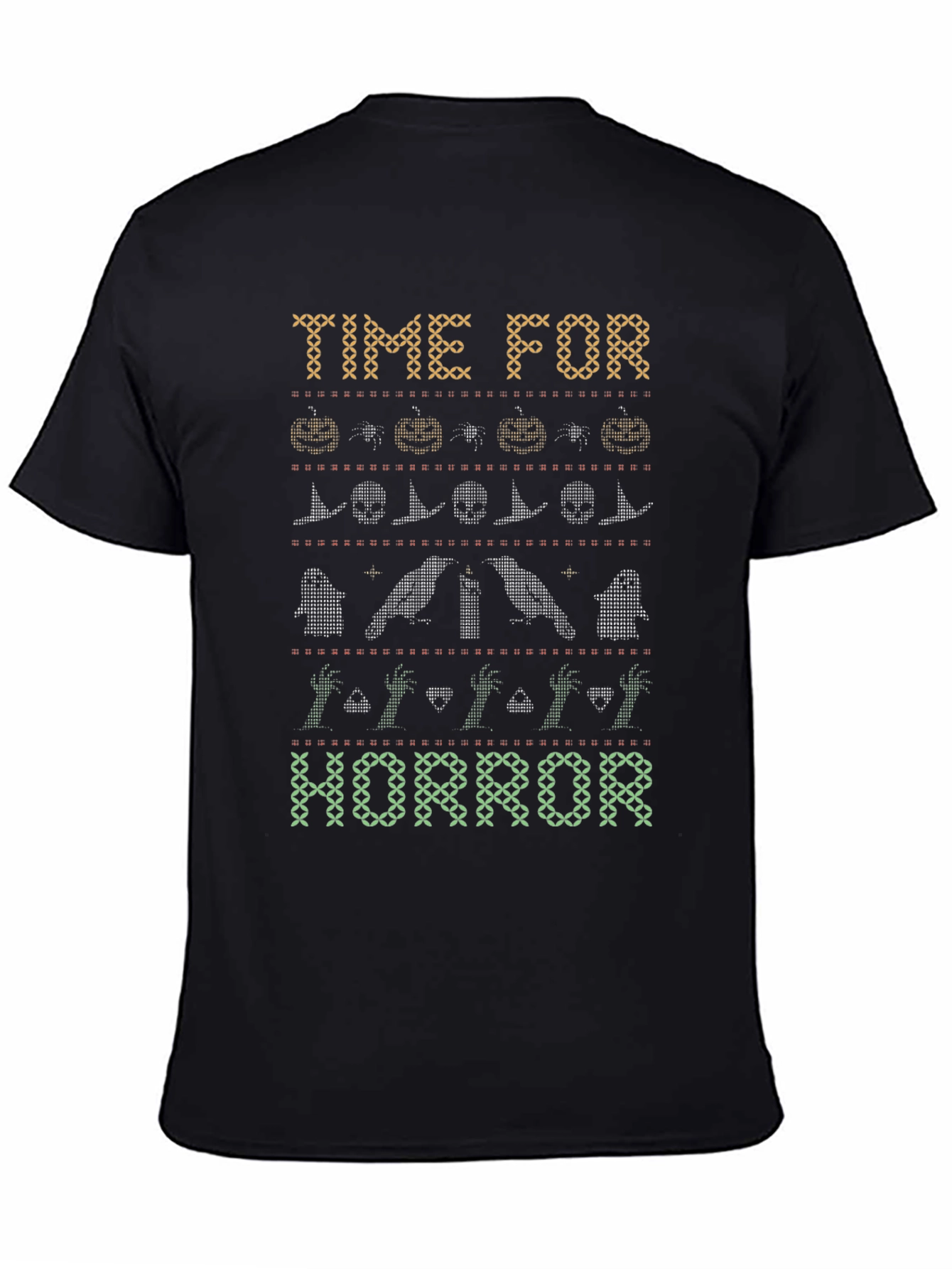 Black Time for Horror Halloween Graphic Tee view 4