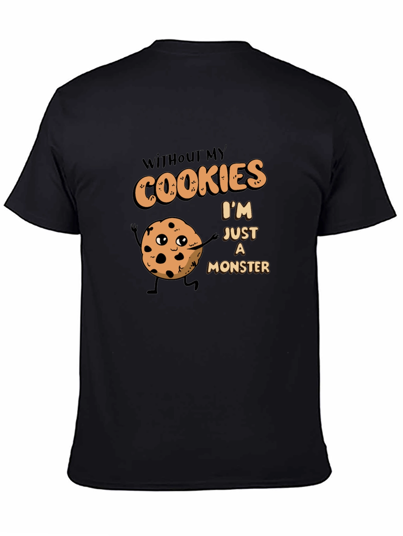 Black Cookie Monster T-Shirt - Funny Graphic Tee view 4