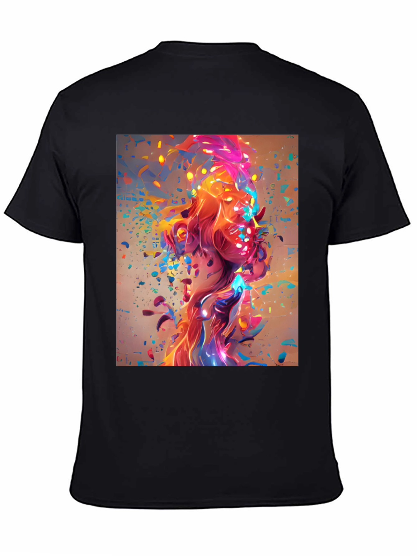 Black Abstract Art Print Black T-Shirt view 4