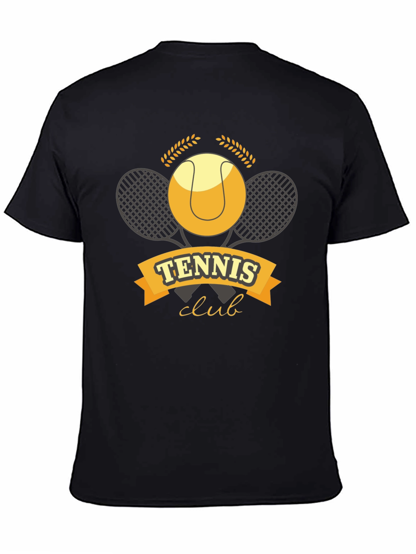 Black Tennis Club Graphic T-Shirt - Classic Sports Tee view 4