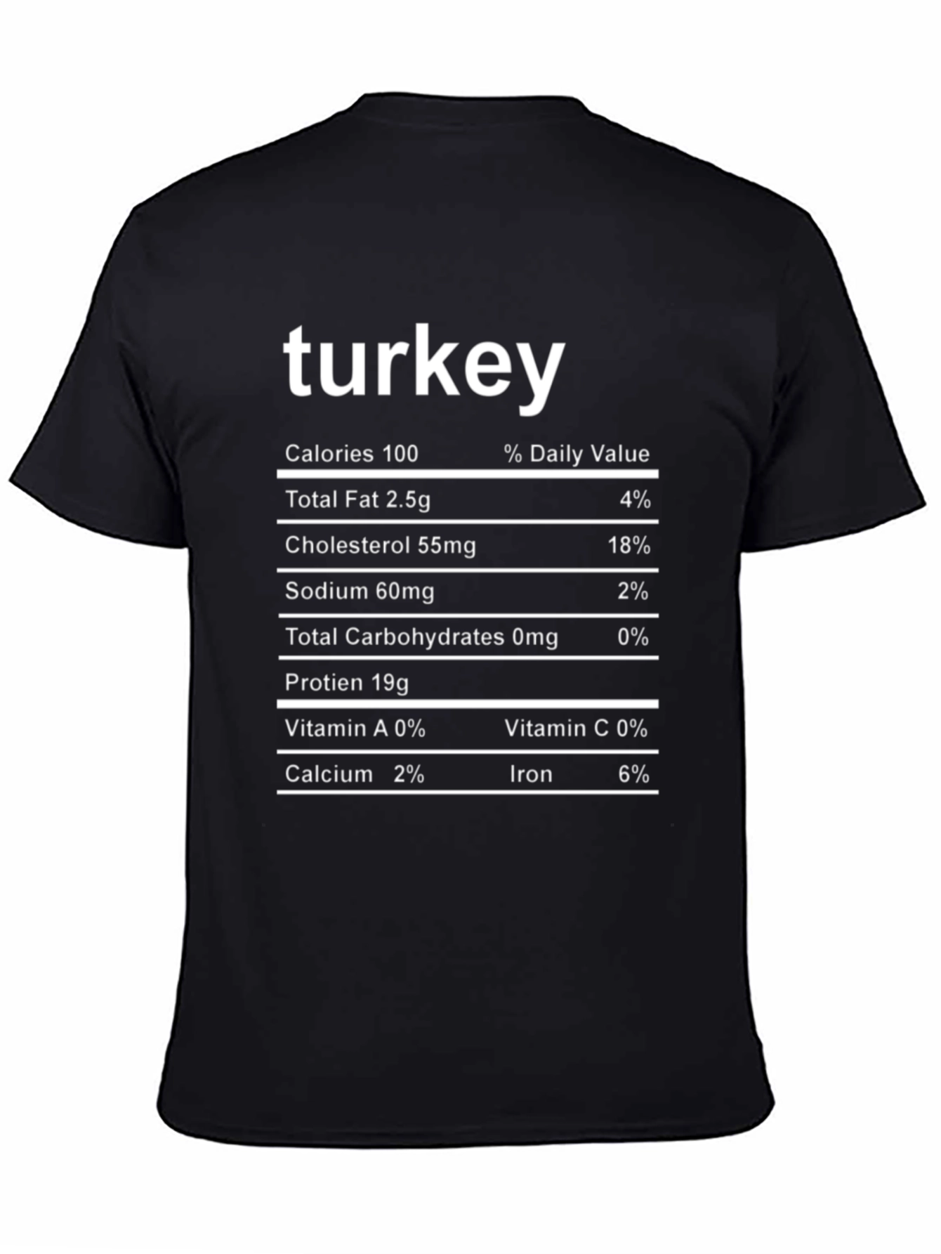 Black Turkey Nutrition Facts Black T-Shirt view 4
