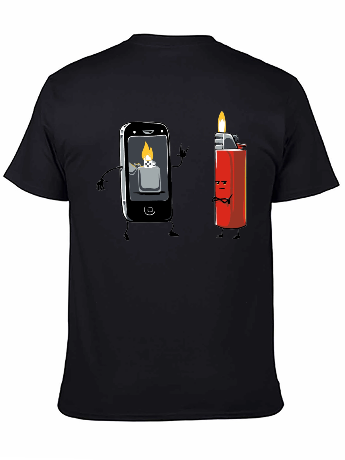 Black Funny Tech vs. Tradition Graphic Tee view 4