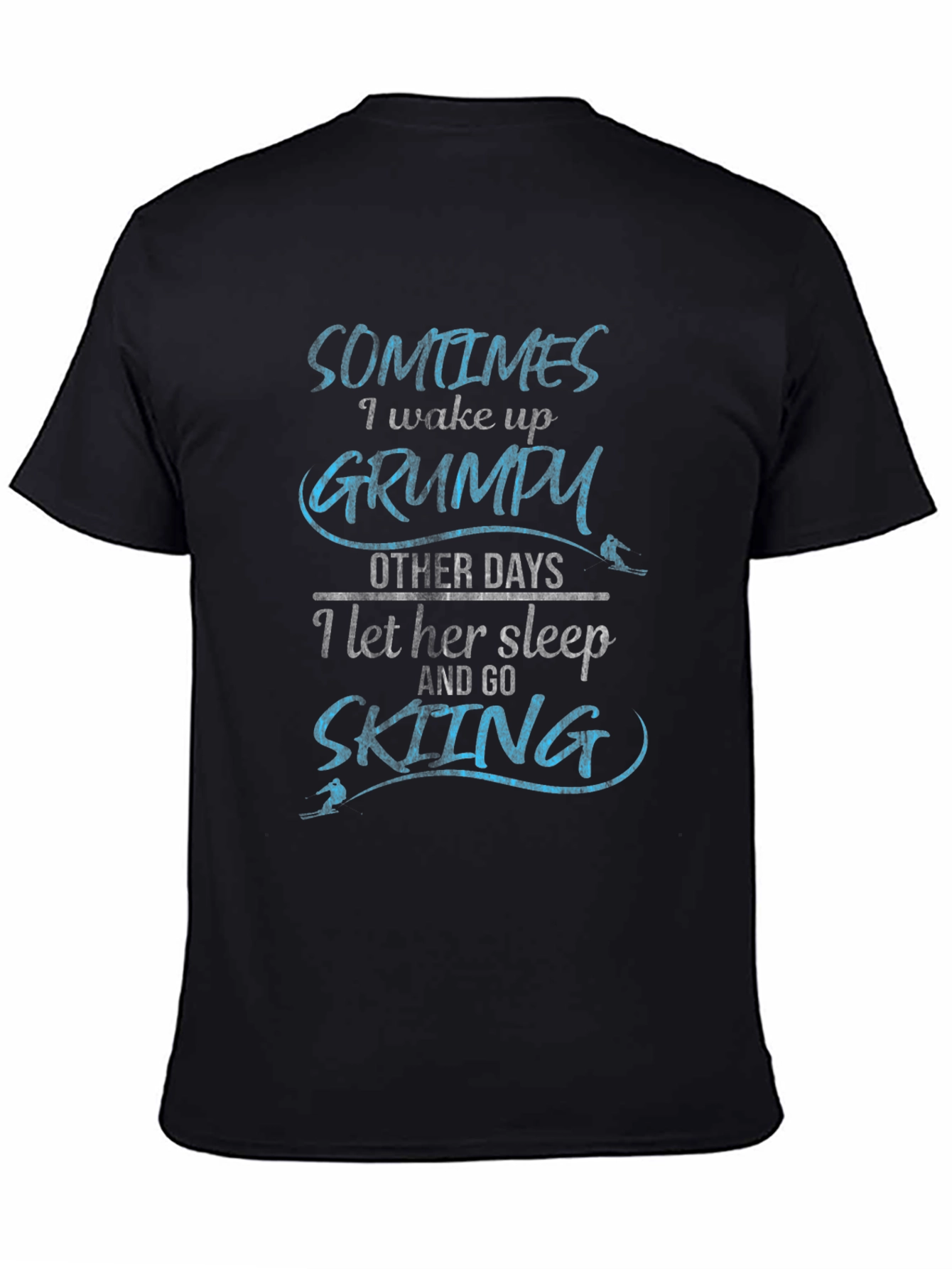 Black Grumpy Skiing T-Shirt view 4