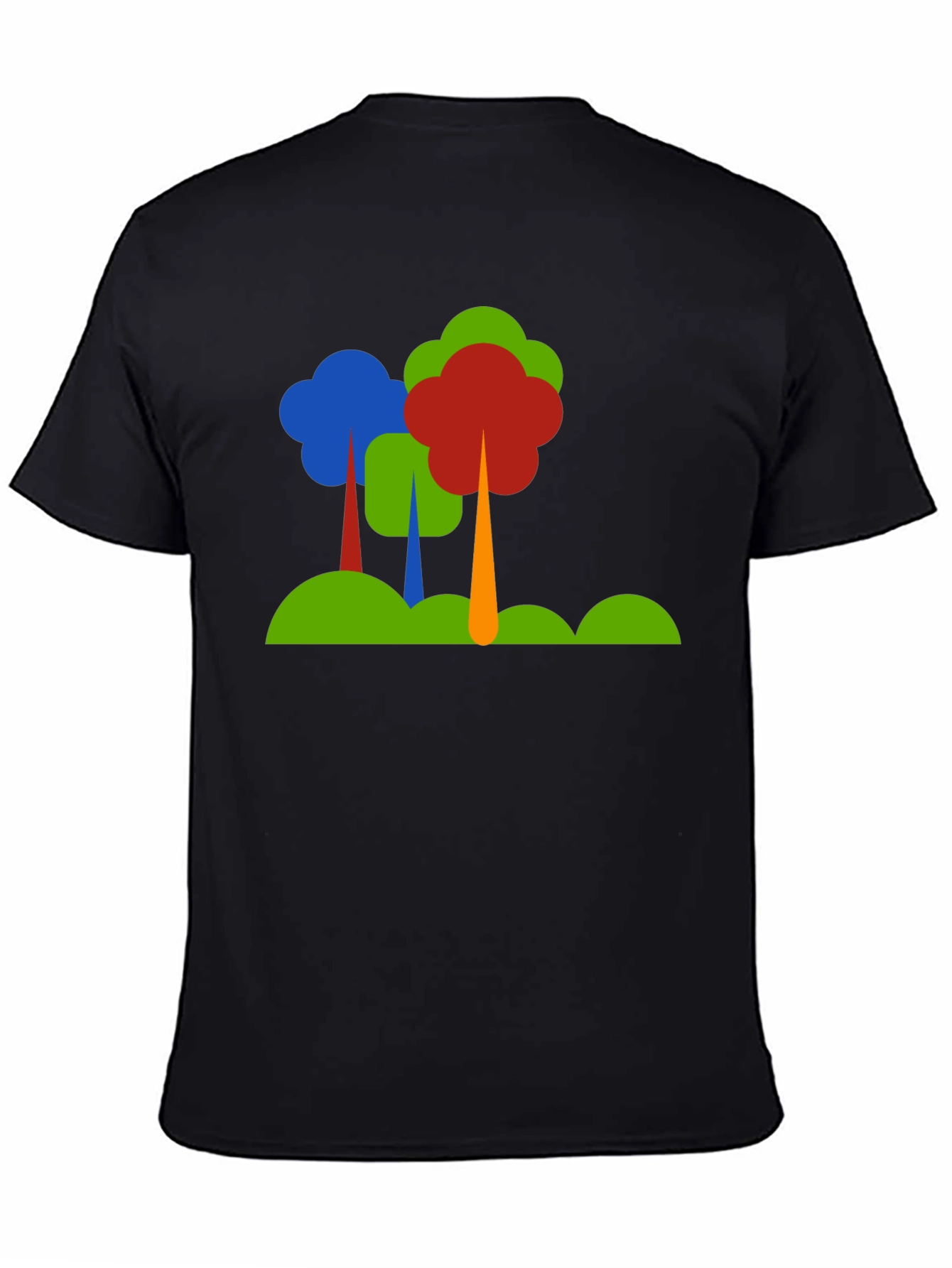 Black Abstract Tree Graphic Black T-Shirt view 4