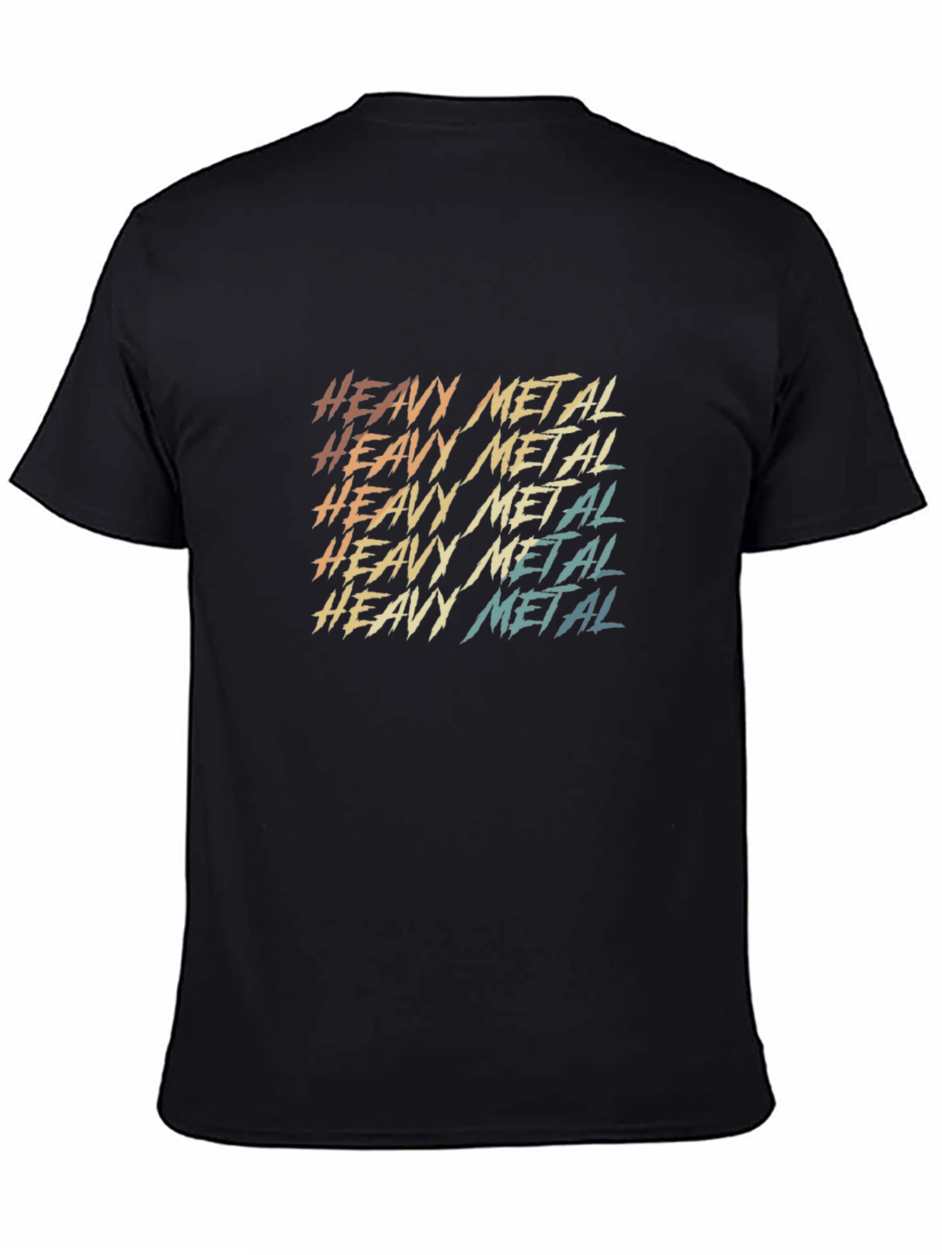 Black Heavy Metal Retro T-Shirt view 4