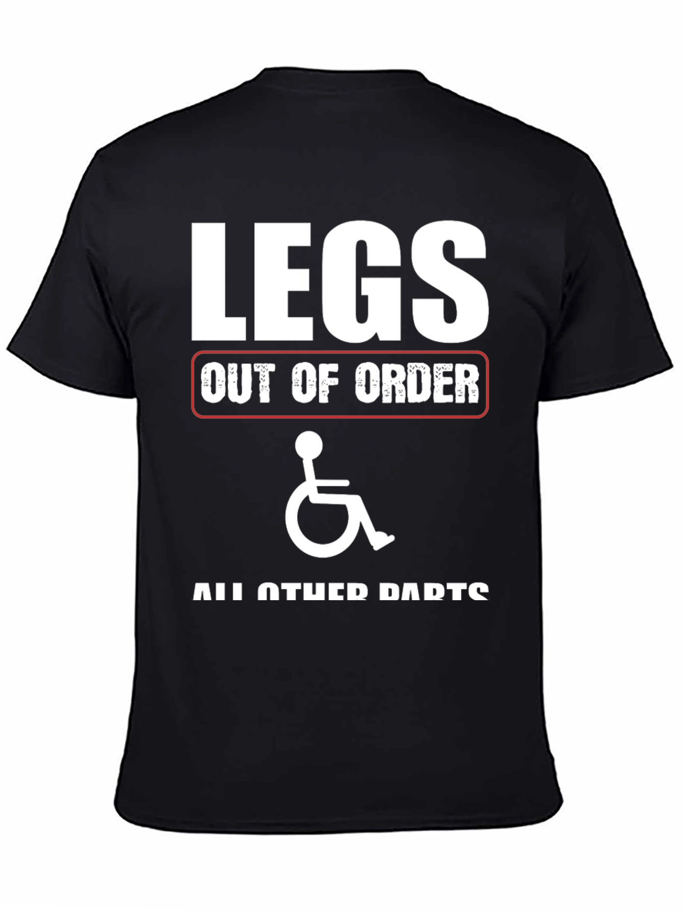 Black Funny Legs Out of Order T-Shirt view 4