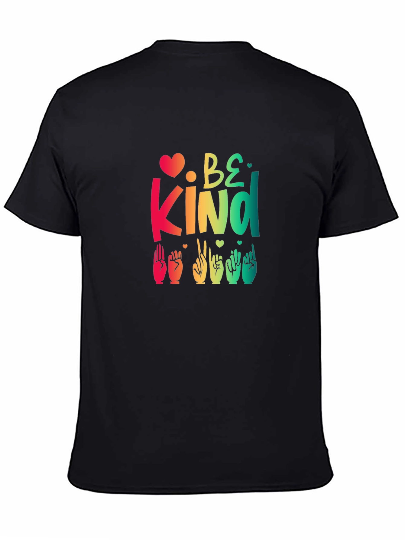 Black Be Kind Sign Language Graphic Tee view 4