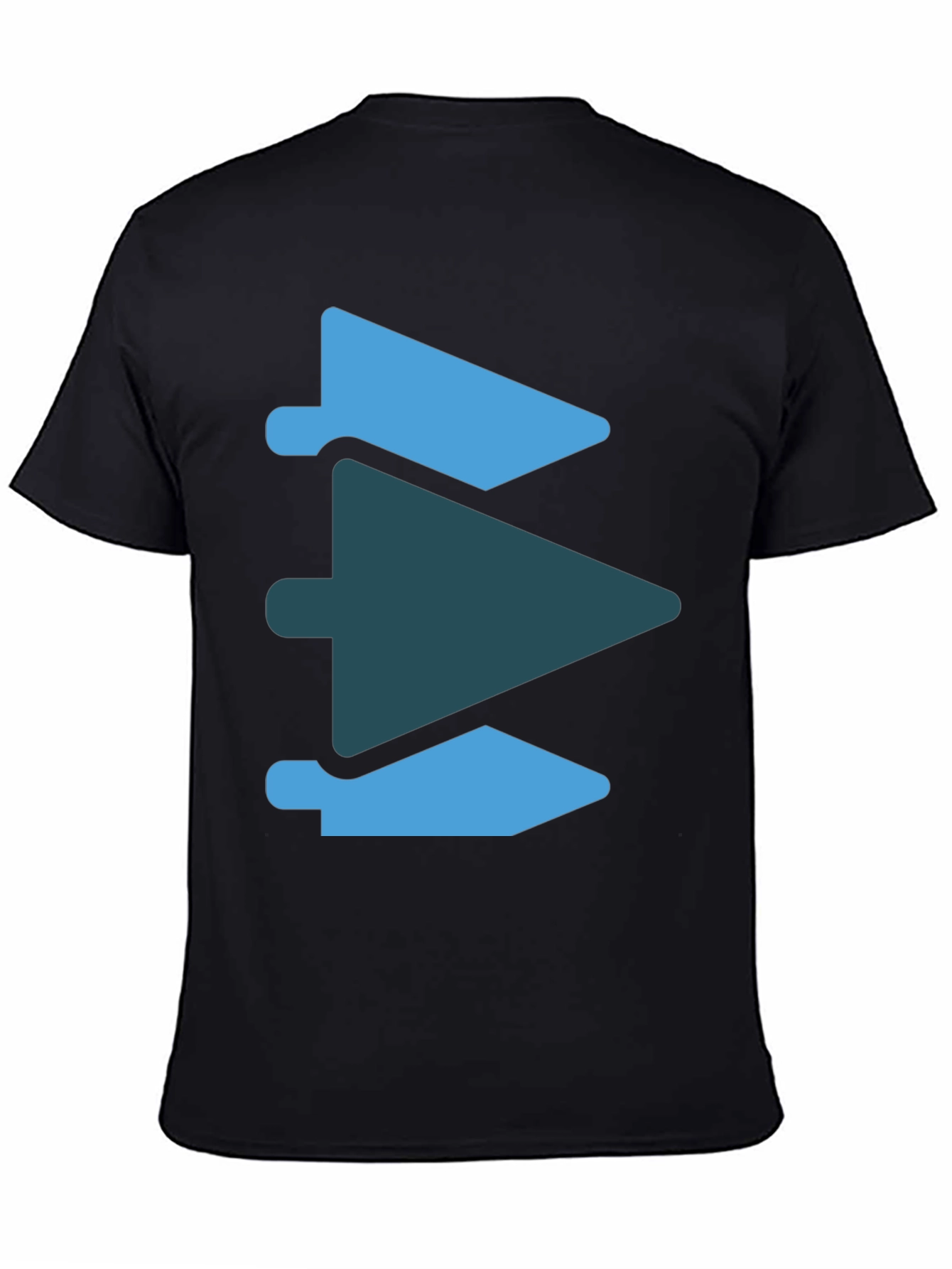 Black Abstract Arrow Graphic Tee - Modern Casual Style view 4