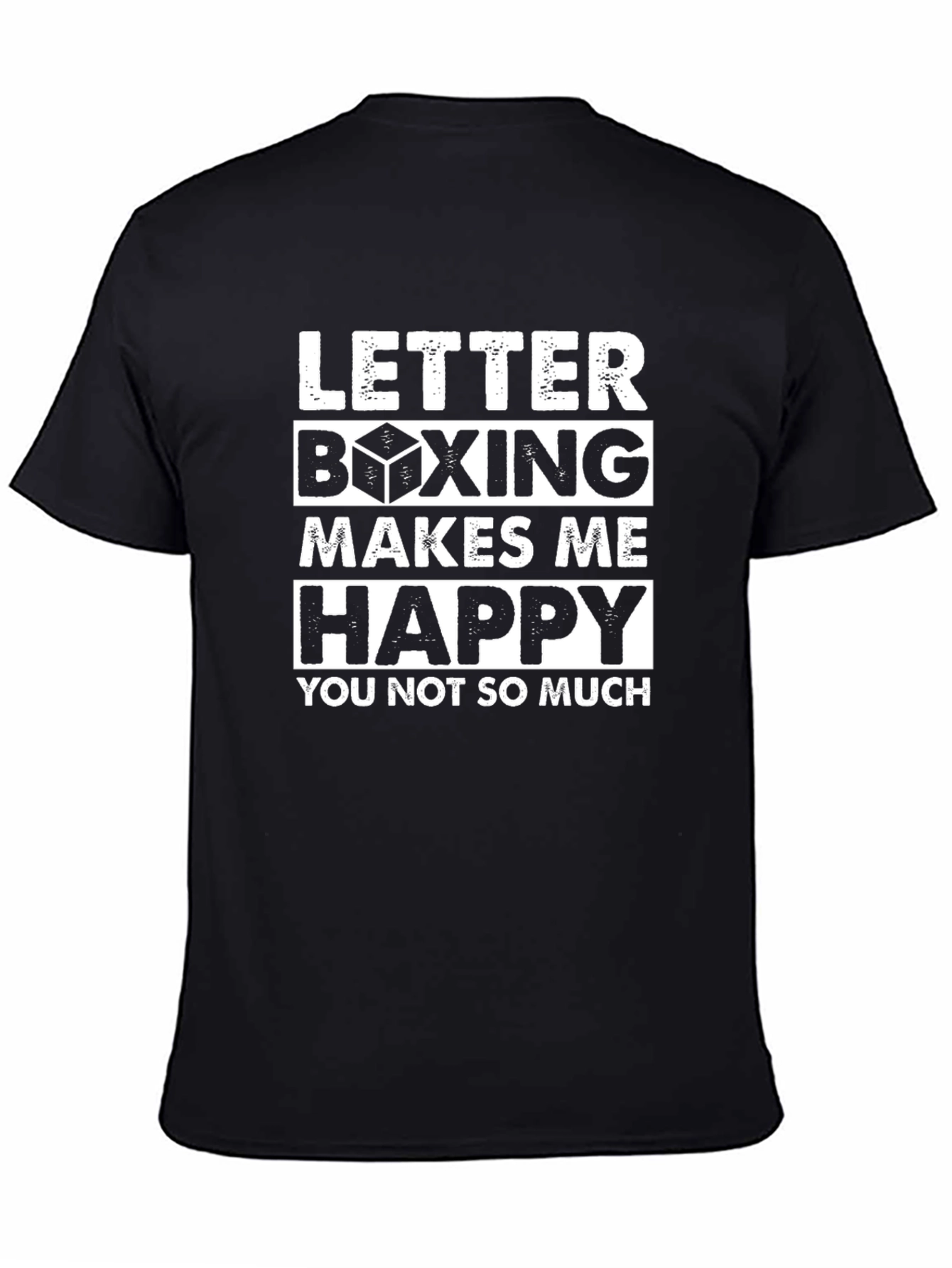 Black Letterboxing Makes Me Happy Graphic Tee view 4