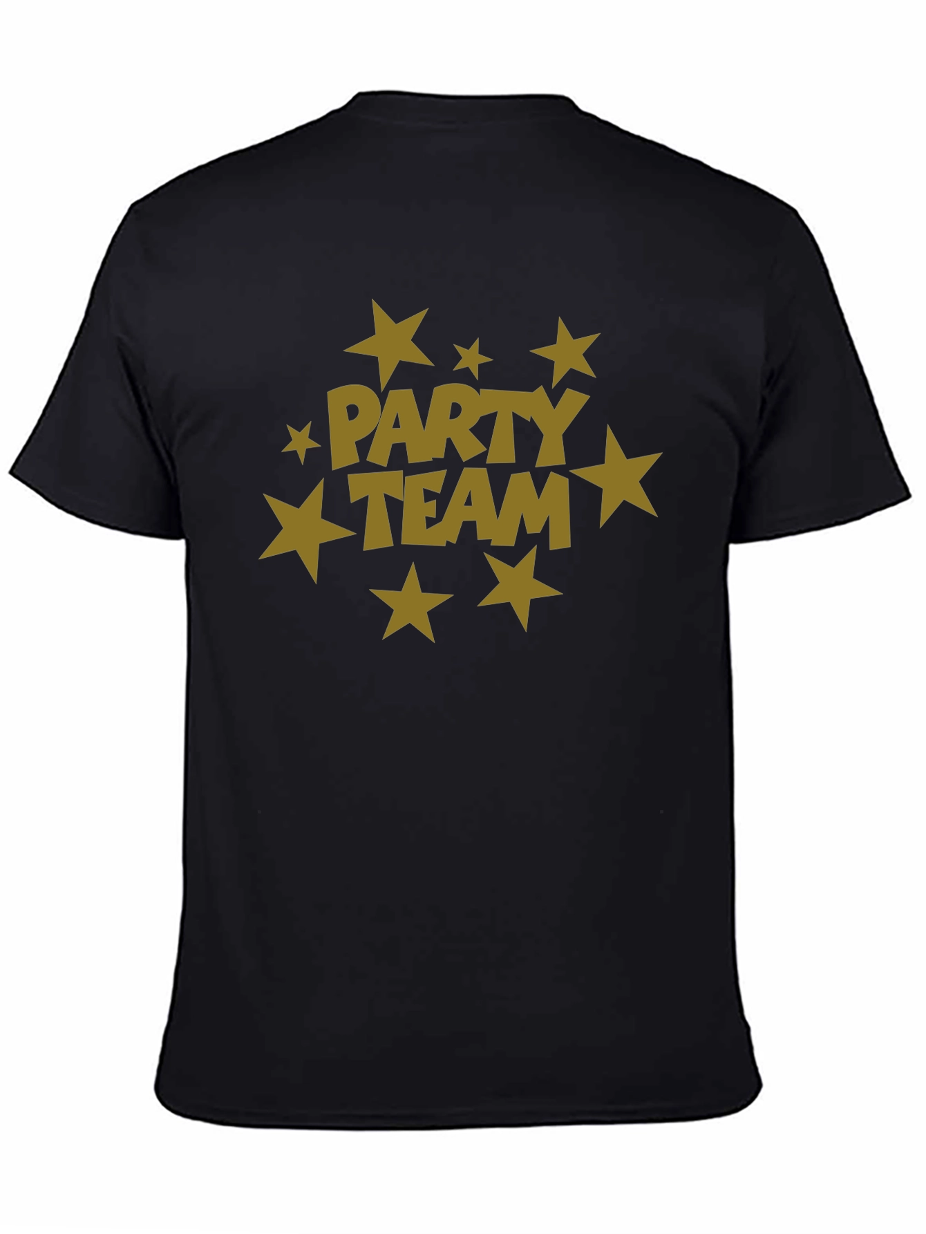 Black Party Team Graphic Print Black T-Shirt view 4
