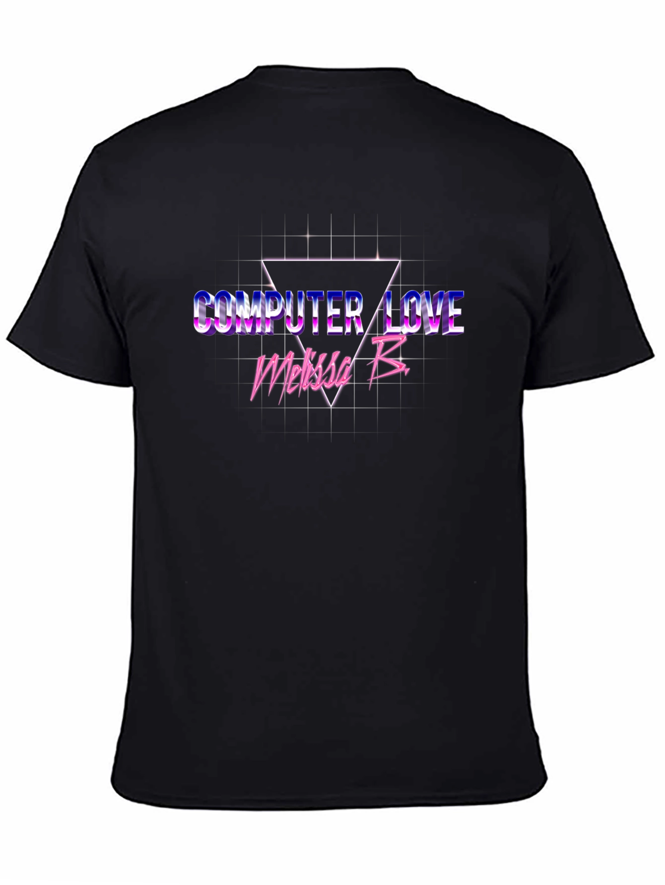 Black Computer Love Retro T-Shirt view 4