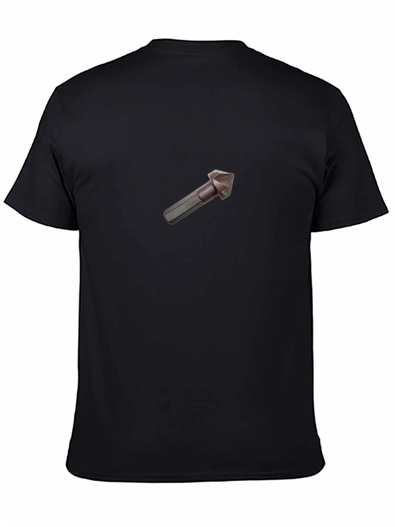 Black Black Tee Shirt - Drill Bit Design view 4