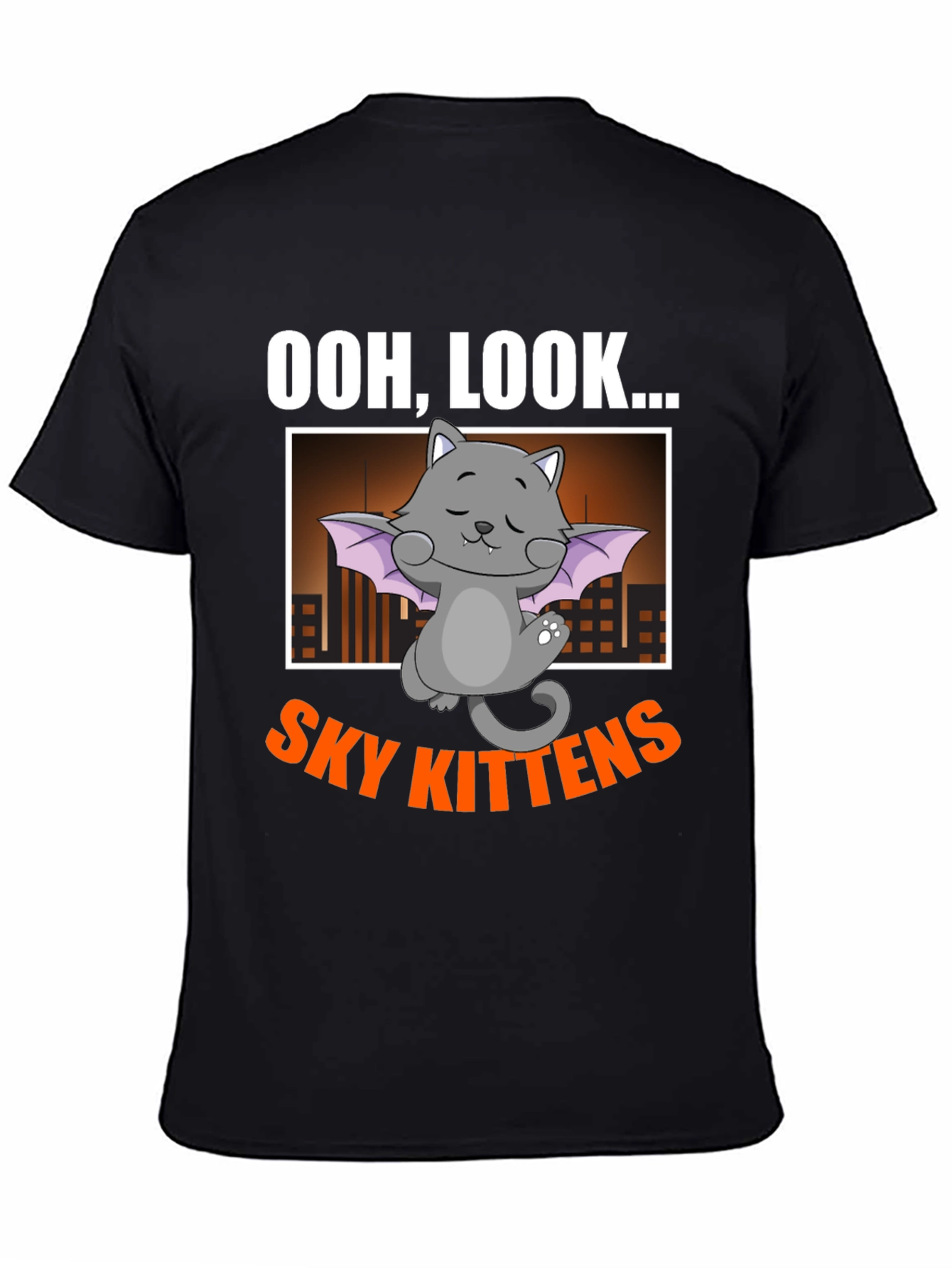 Black Ooh, Look... Sky Kittens Black Graphic Tee view 4