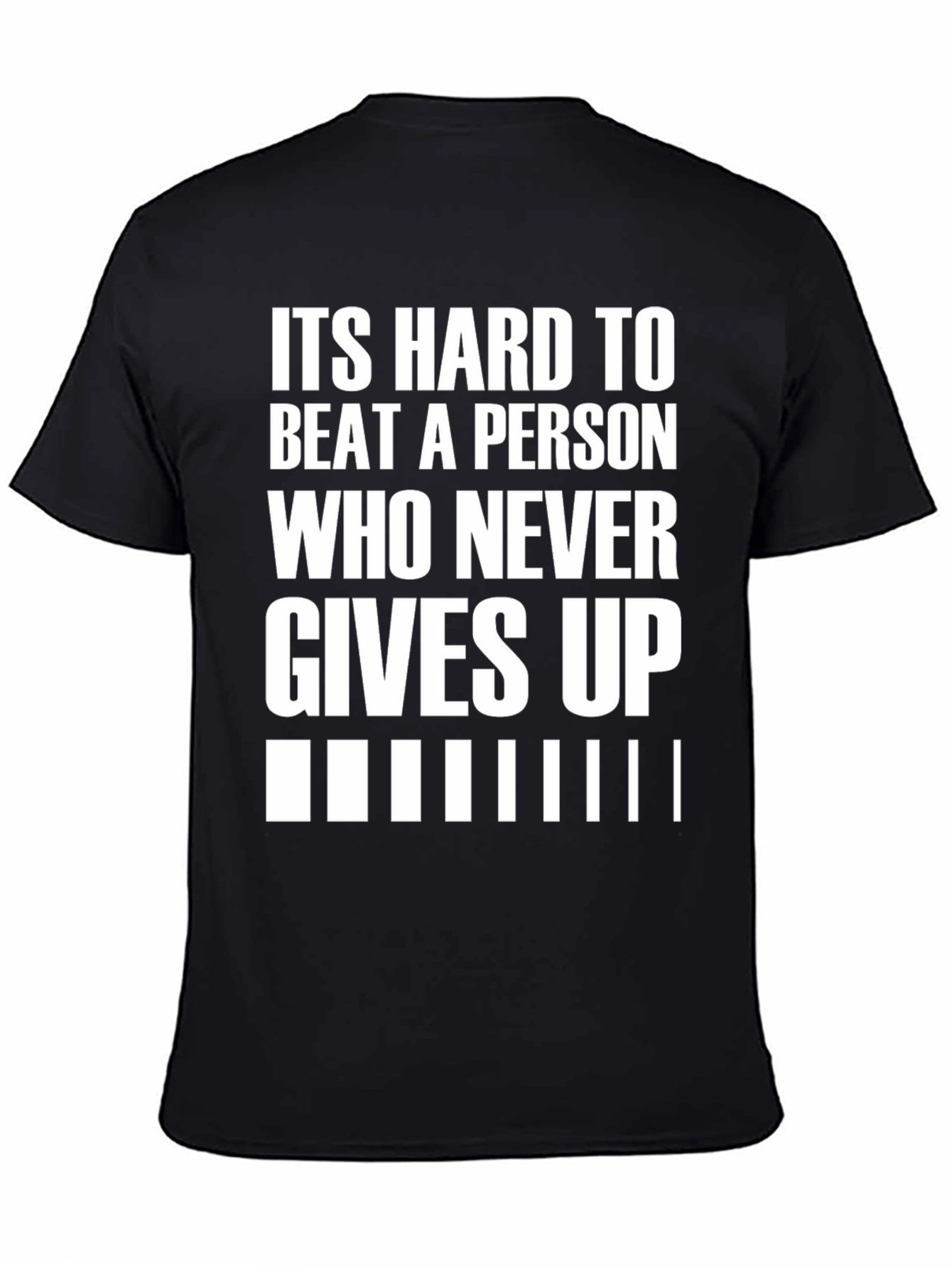 Black Motivational Black T-Shirt: Never Give Up view 4