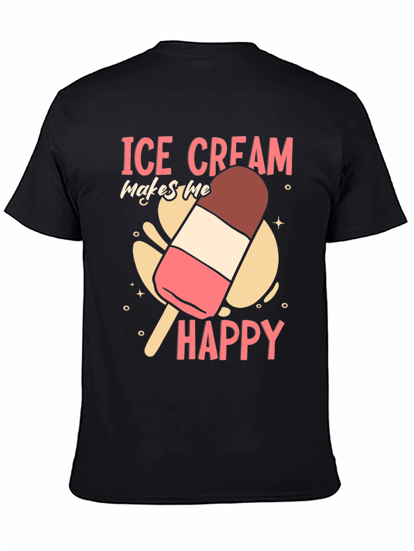 Black Ice Cream Makes Me Happy Graphic Tee view 4