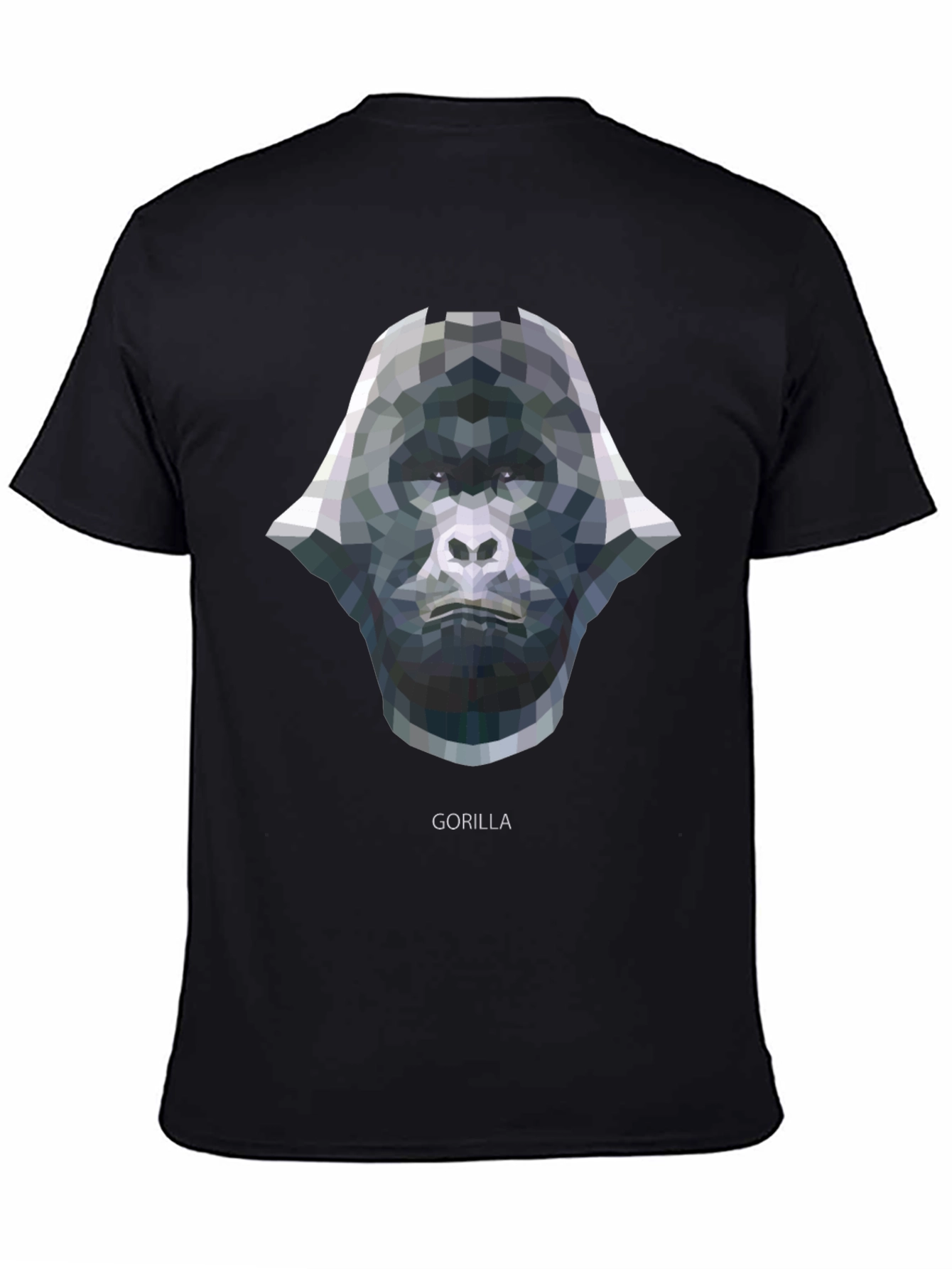 Black Geometric Gorilla Graphic Tee - Black Cotton view 4