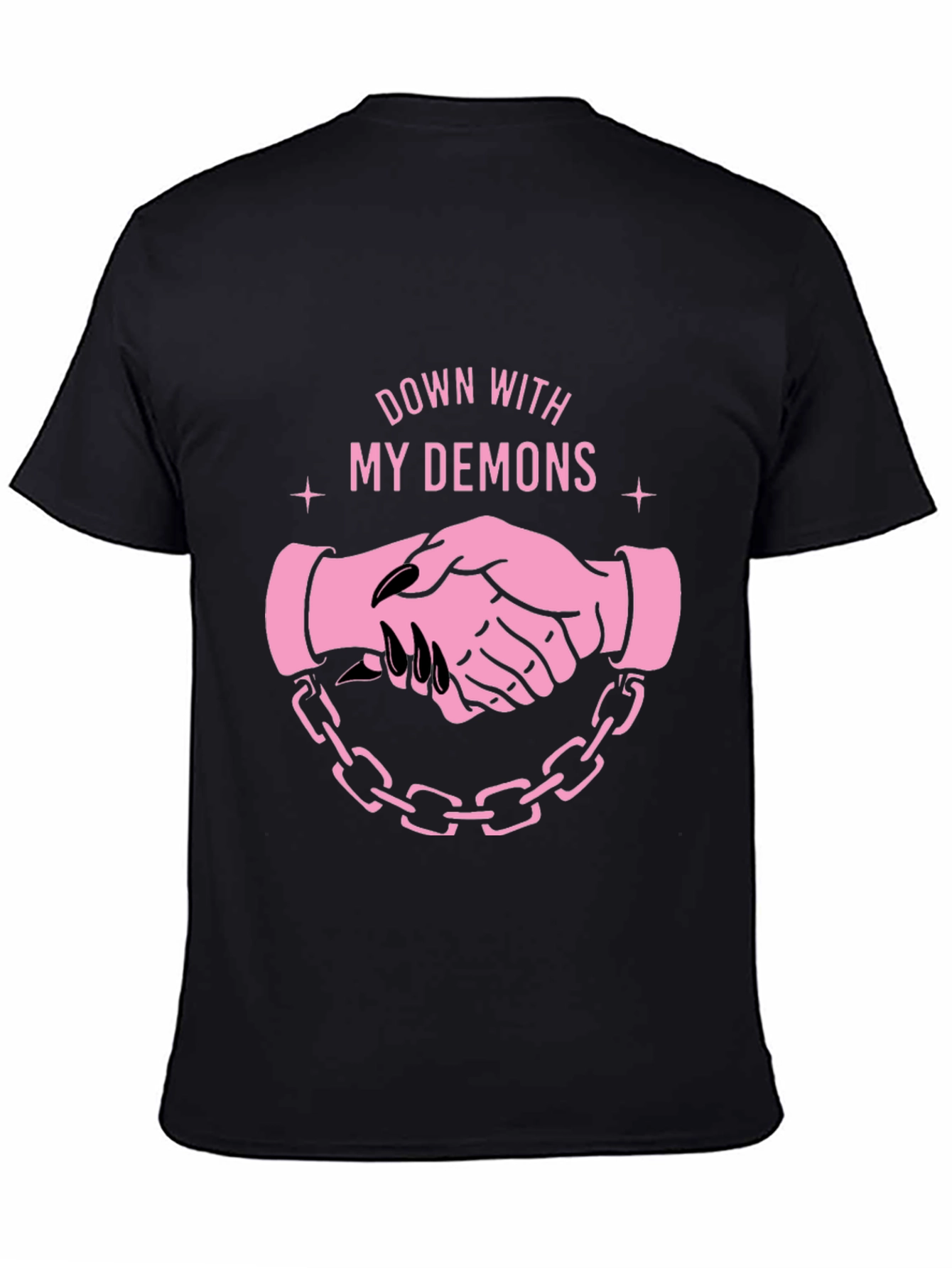 Black Down With My Demons Graphic Tee - Black view 4