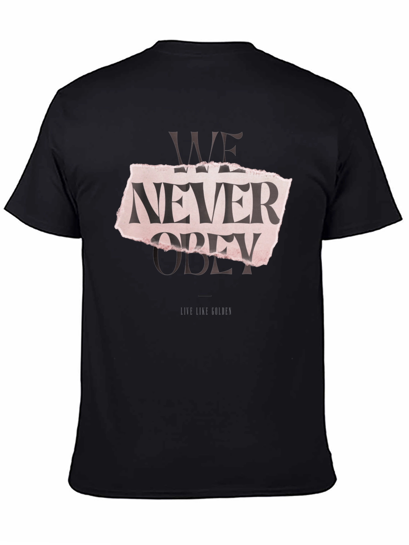 Black Edgy We Never Obey Graphic T-Shirt view 4