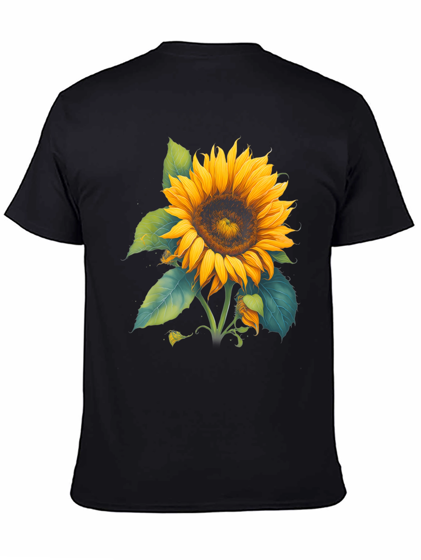 Black Sunflower Graphic Black T-Shirt view 4