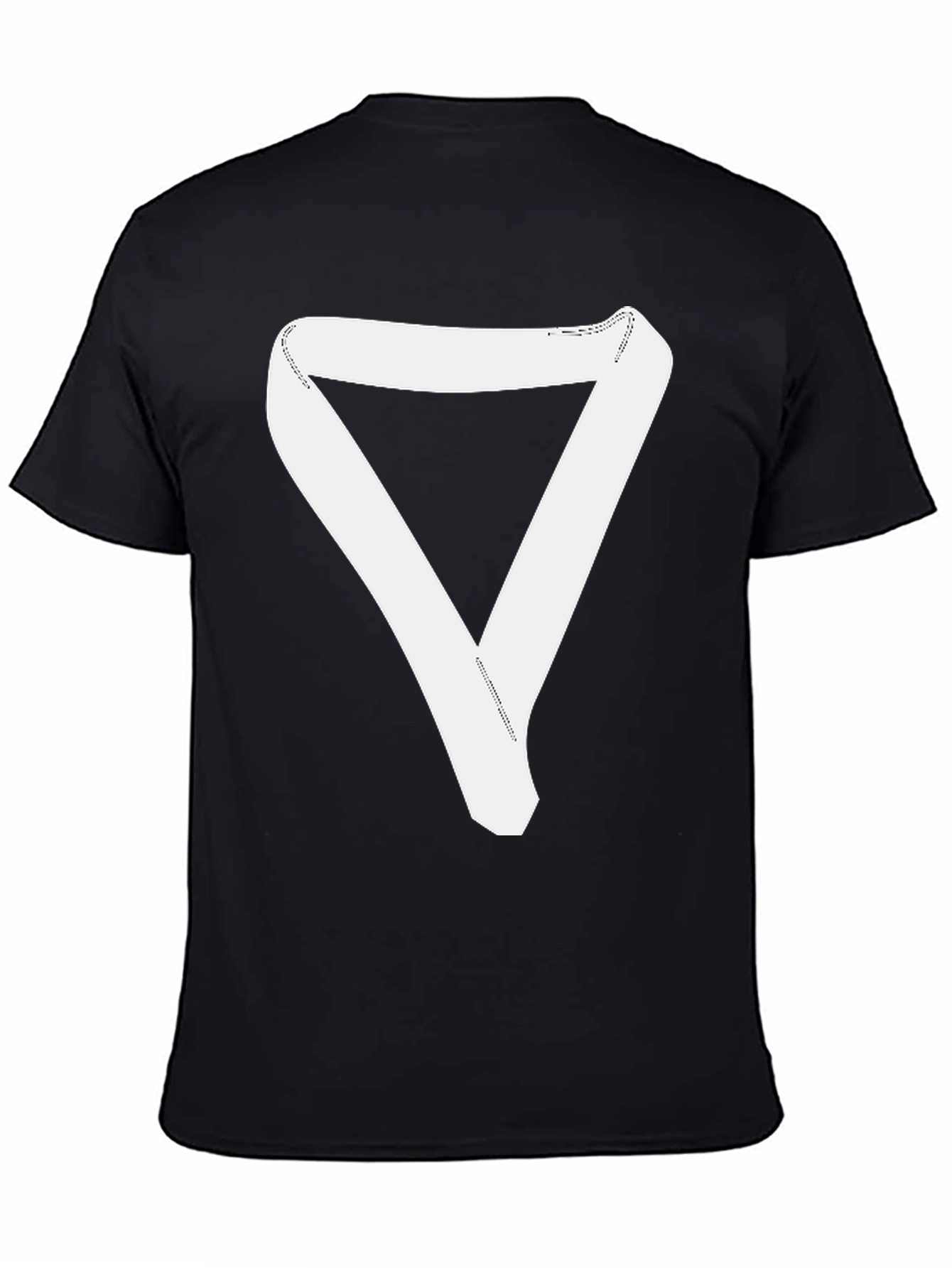 Black Minimalist Triangle Ribbon Graphic T-Shirt - Unisex view 4