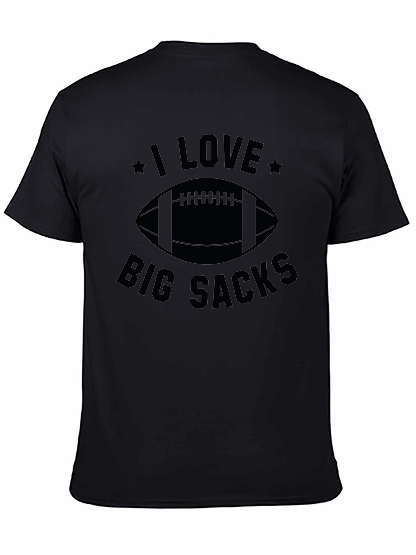 Black I Love Big Sacks Football Graphic T-Shirt view 4