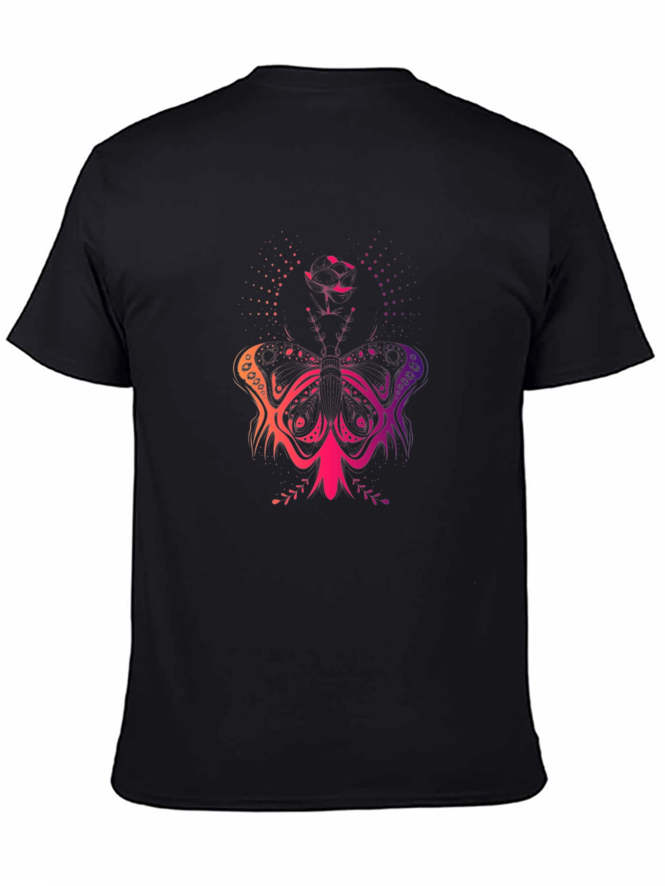 Black Butterfly Gradient T-Shirt - Black view 4