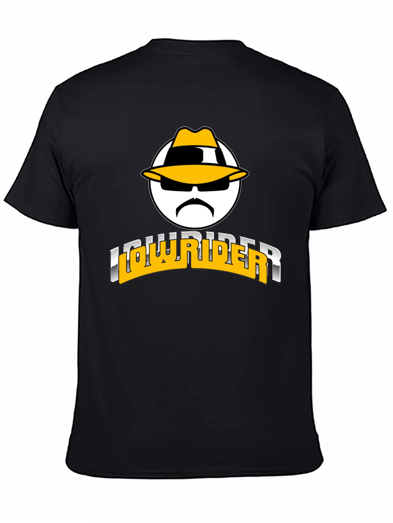 Black Lowrider T-Shirt - Black Tee with Graphic Design view 4