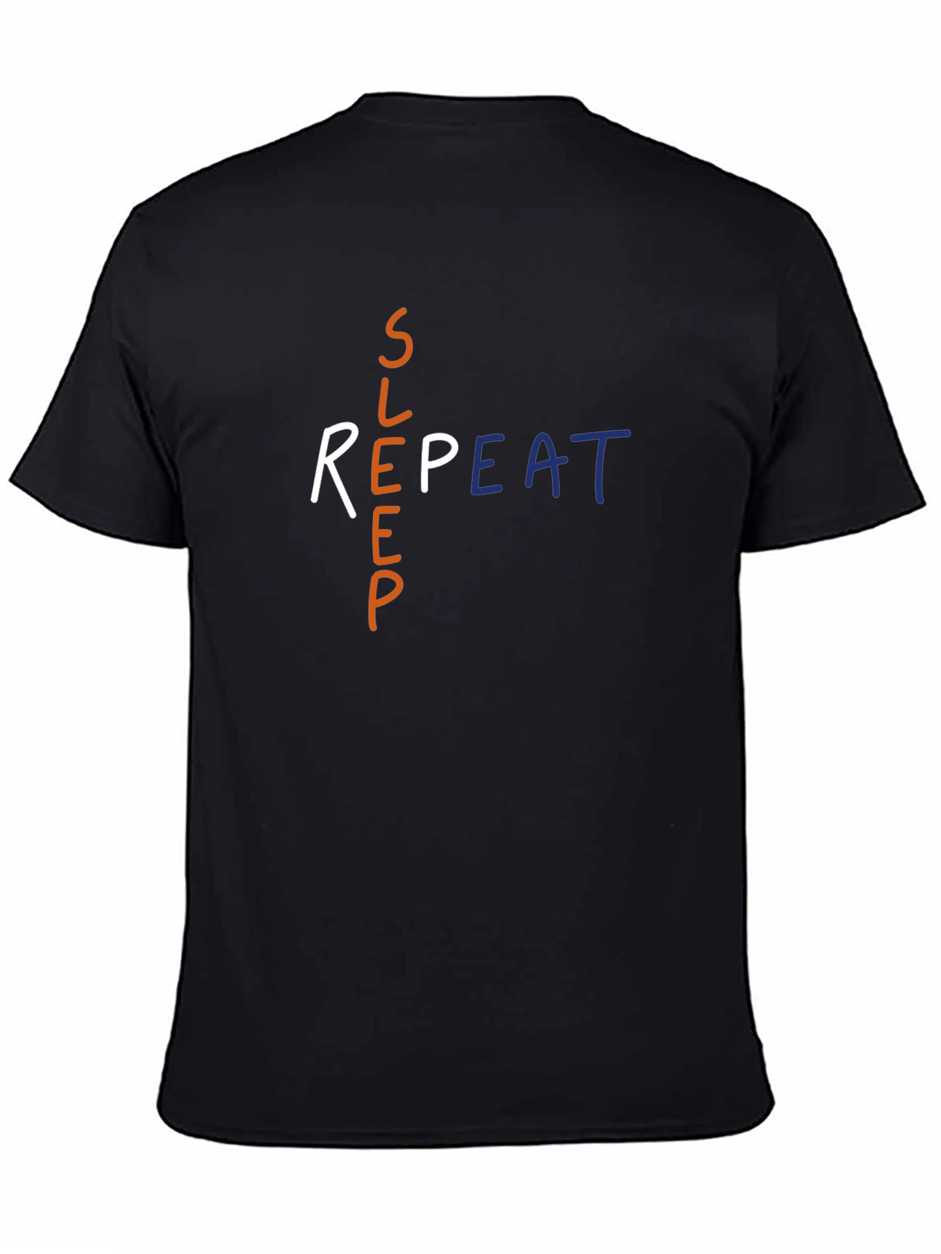 Black Sleep Repeat Graphic Tee - Soft Cotton Comfort view 4