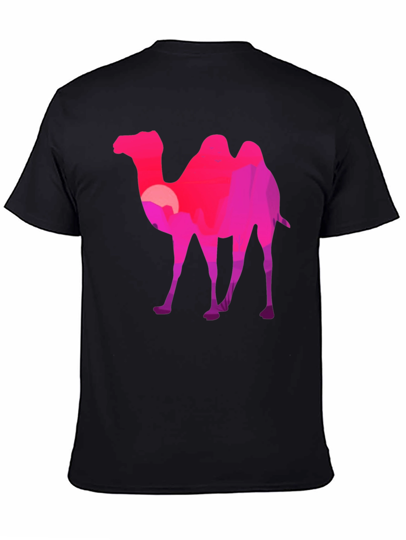 Black Camel Silhouette T-Shirt - Desert Sunset Graphic Tee view 4
