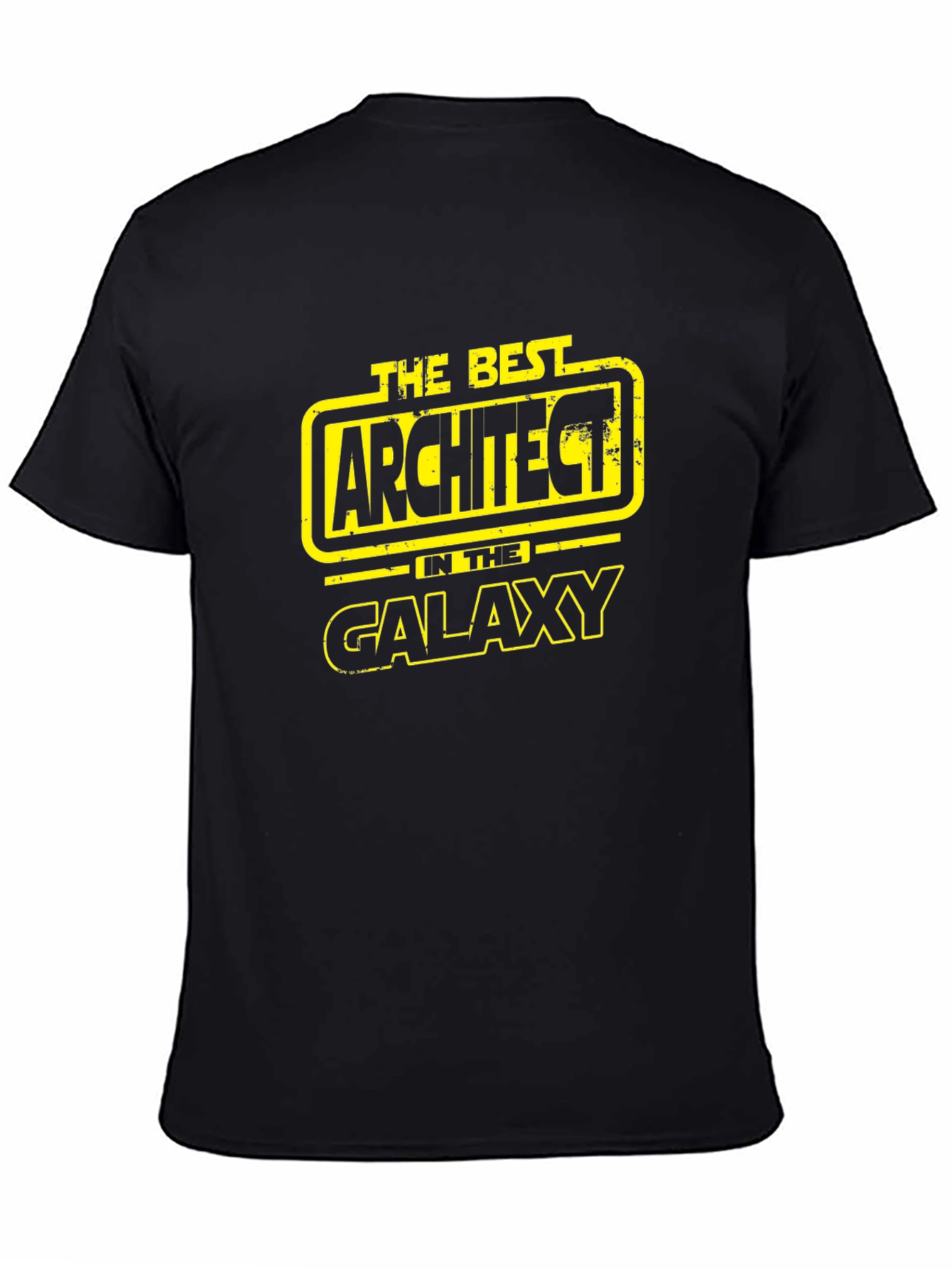 Black The Best Architect in the Galaxy Black T-Shirt view 4