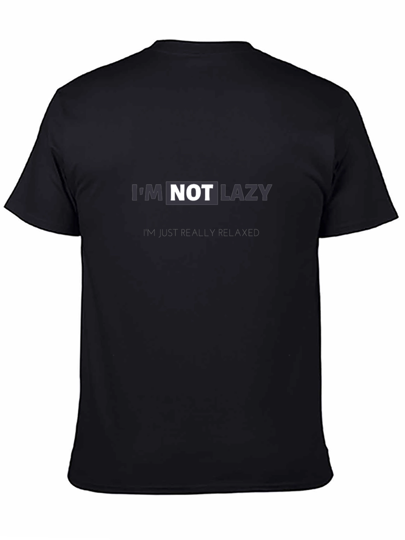 Black I'm Not Lazy Graphic T-Shirt - Black view 4