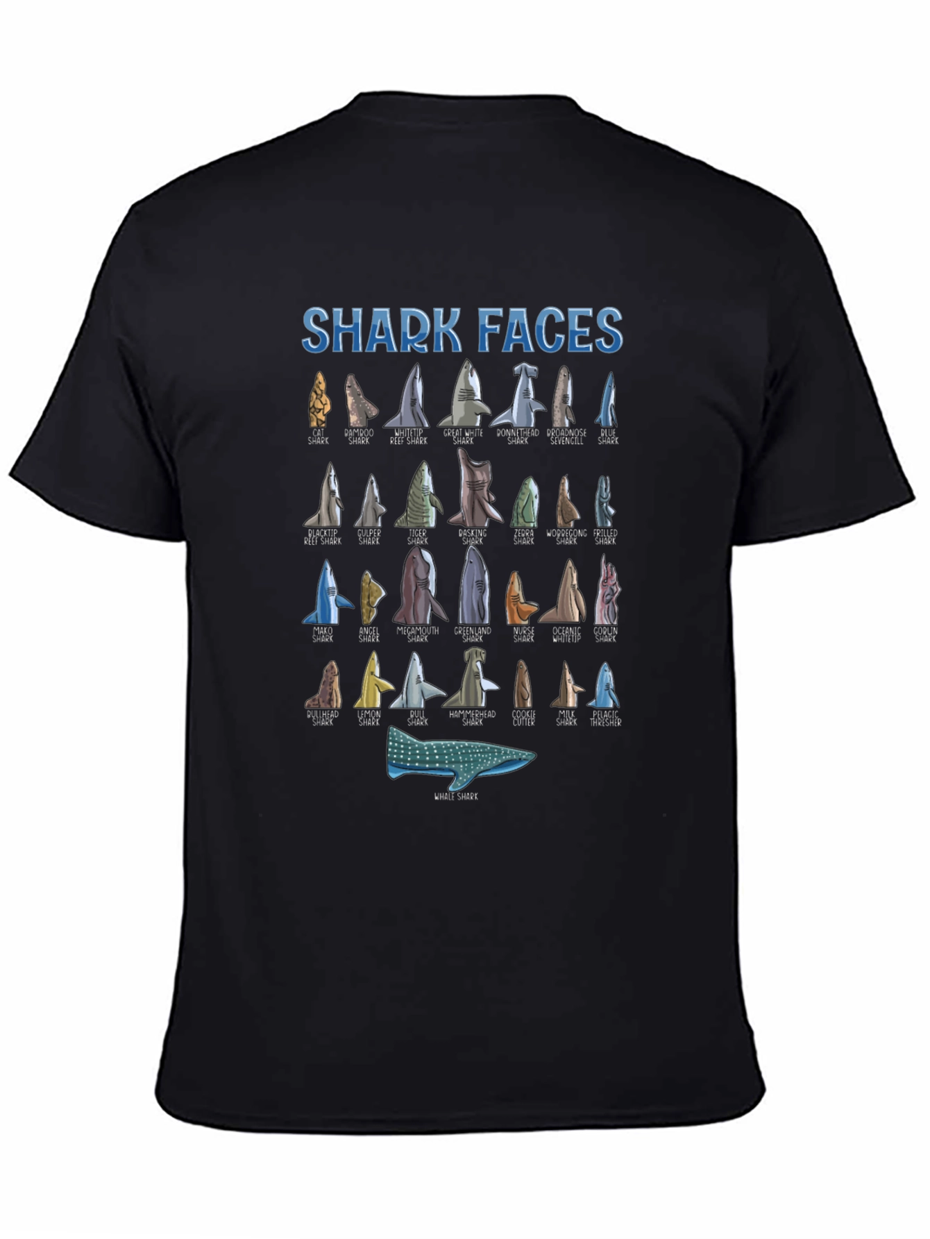 Black Shark Faces T-Shirt view 4