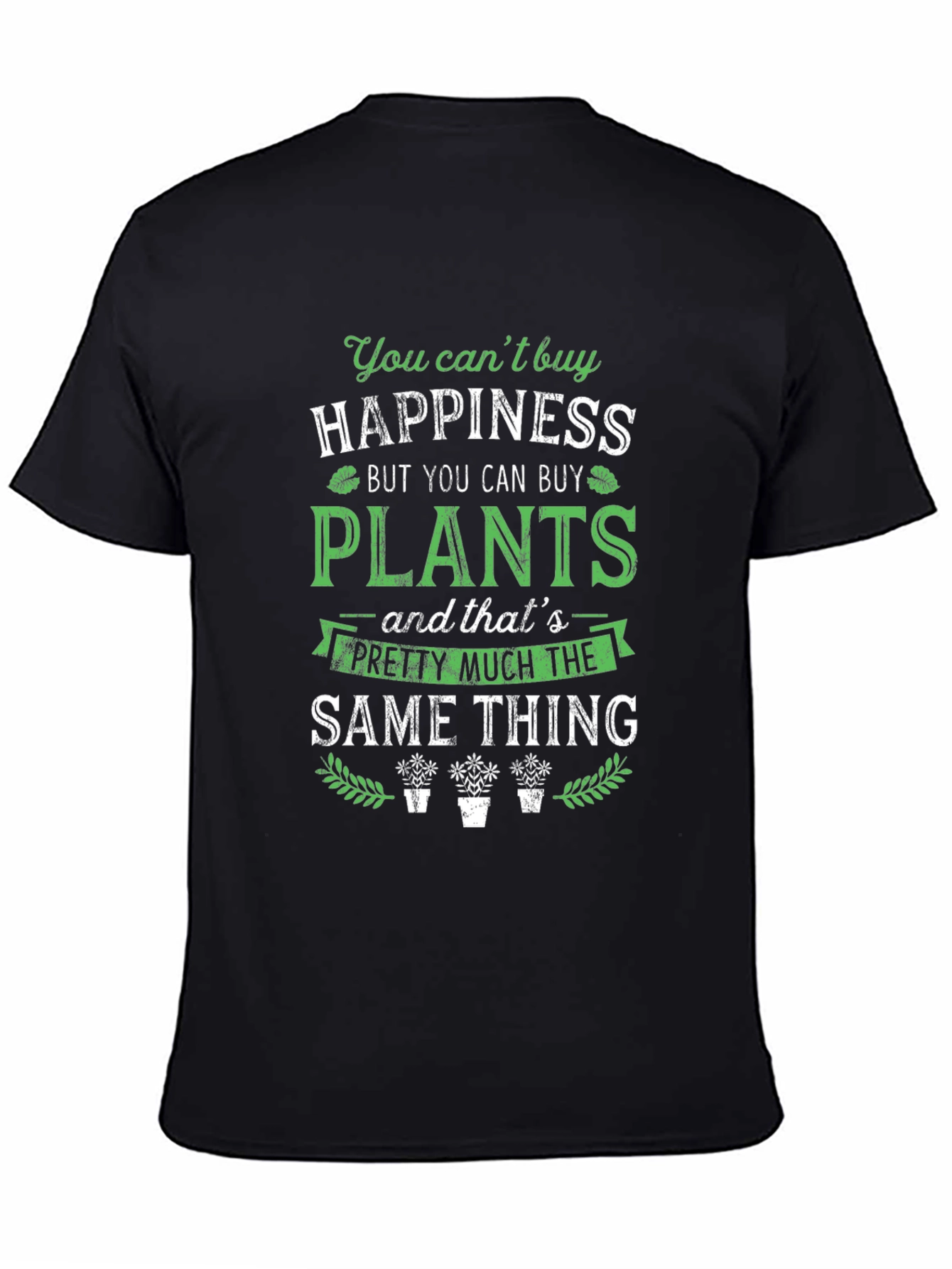 Black Happiness is Plants Graphic Tee view 4