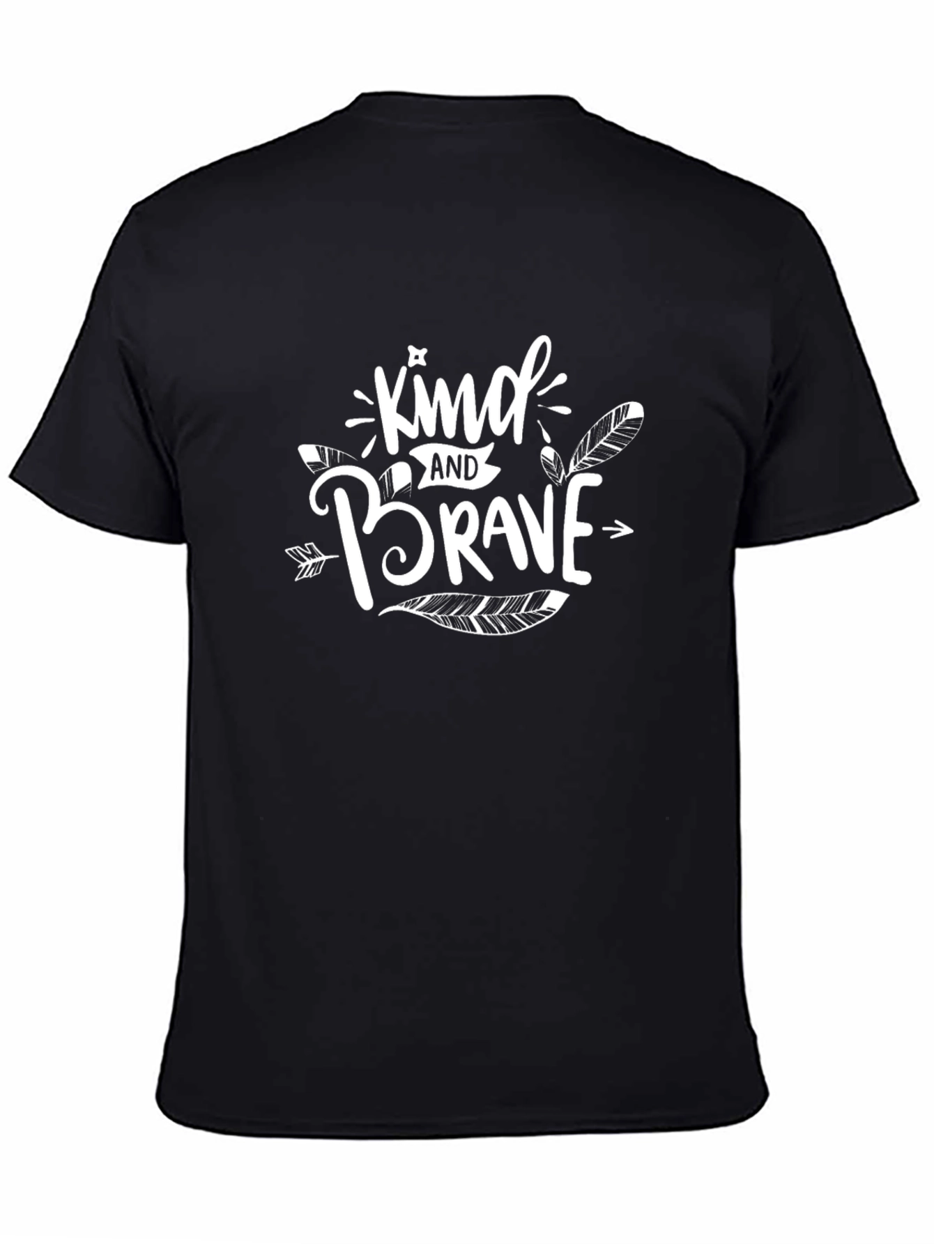 Black Kind and Brave Graphic Tee - Black Cotton Comfort view 4
