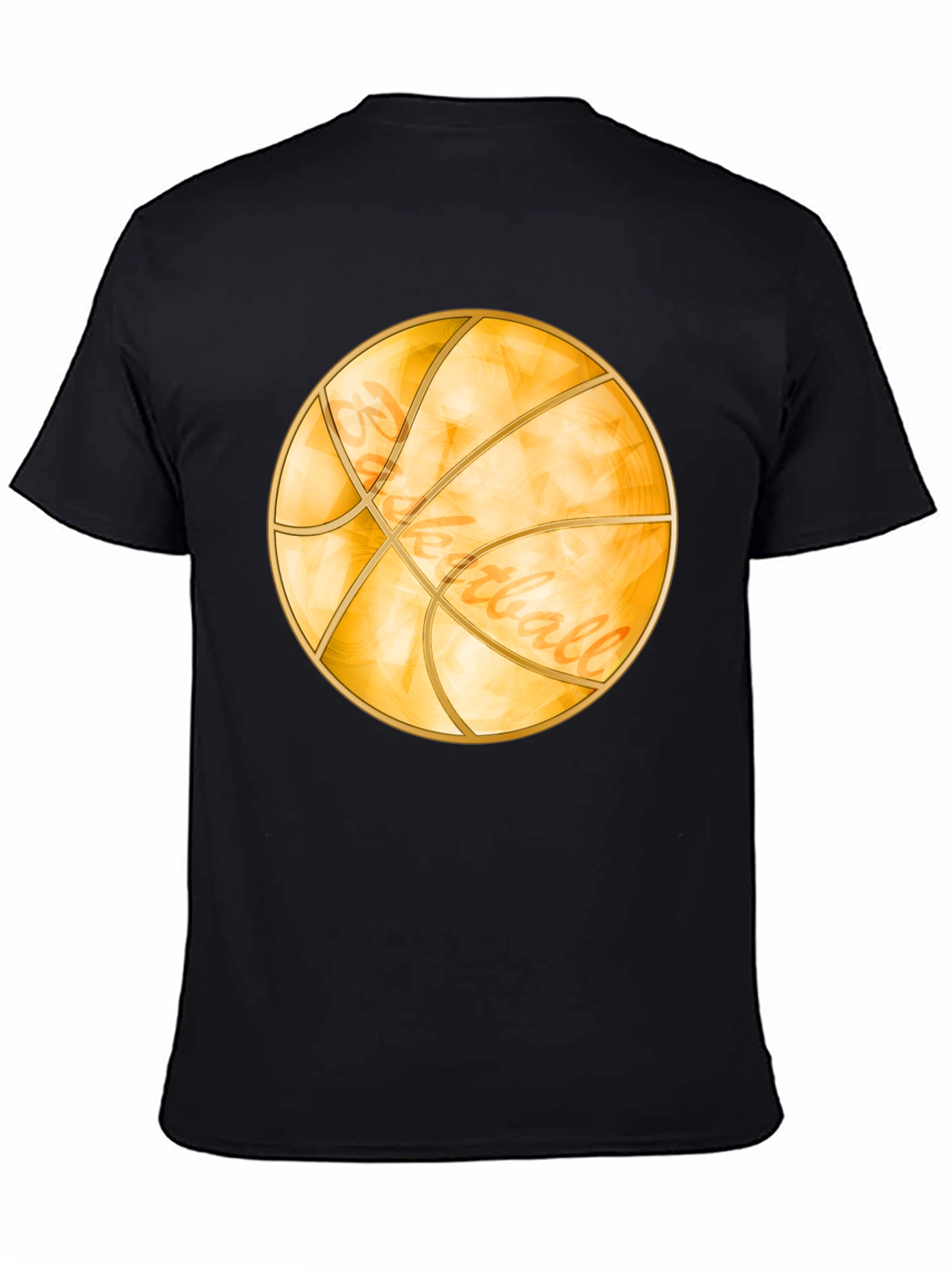 Black Basketball Graphic Tee - Black Cotton Blend view 4
