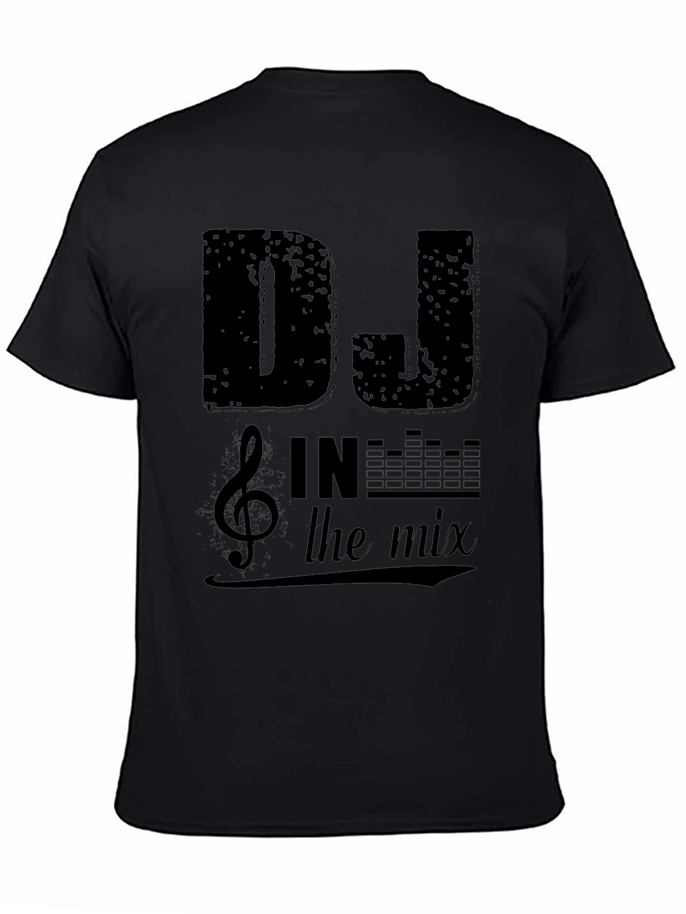 Black DJ In The Mix Graphic Print Black T-Shirt view 4