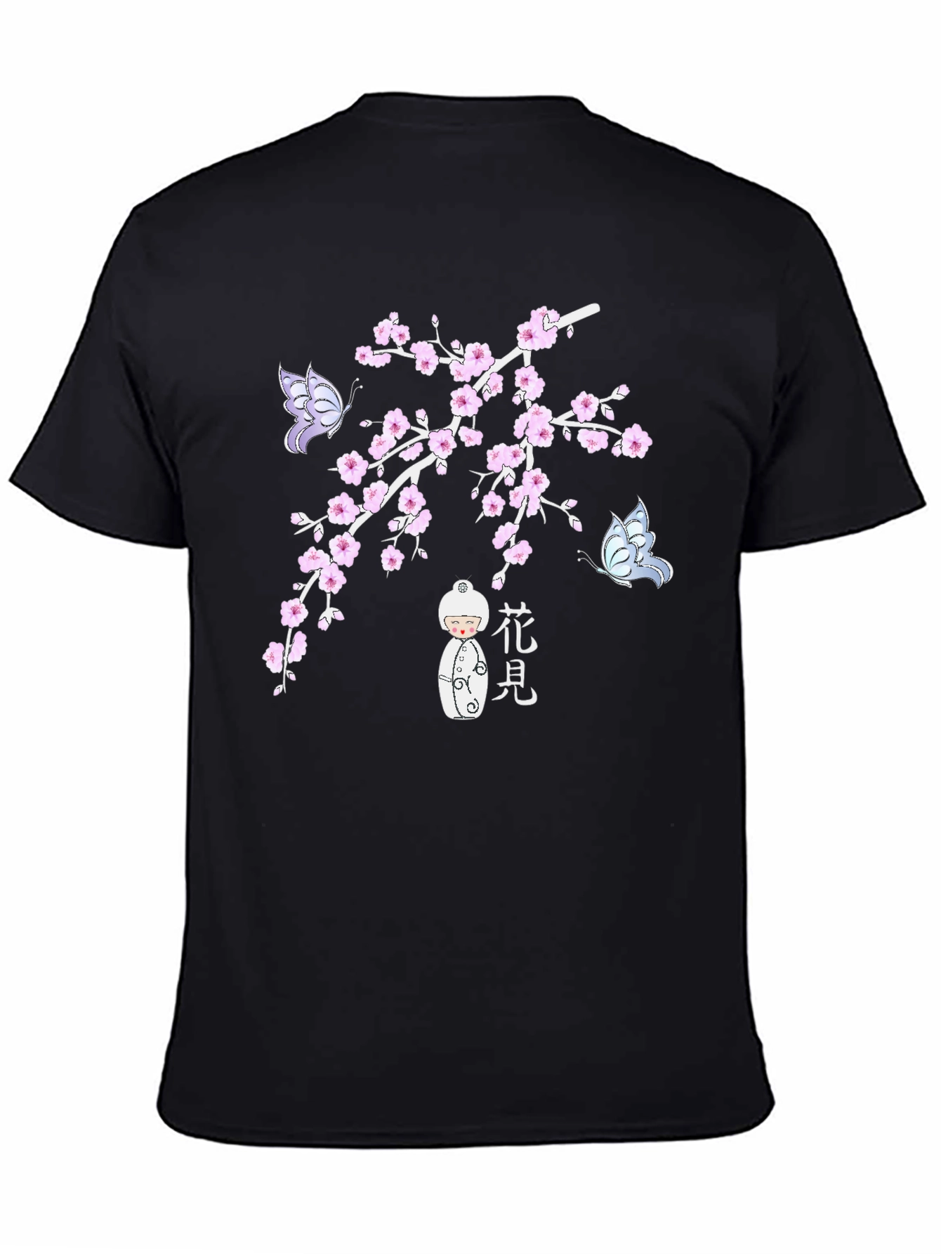 Black Floral Butterfly Graphic T-Shirt view 4