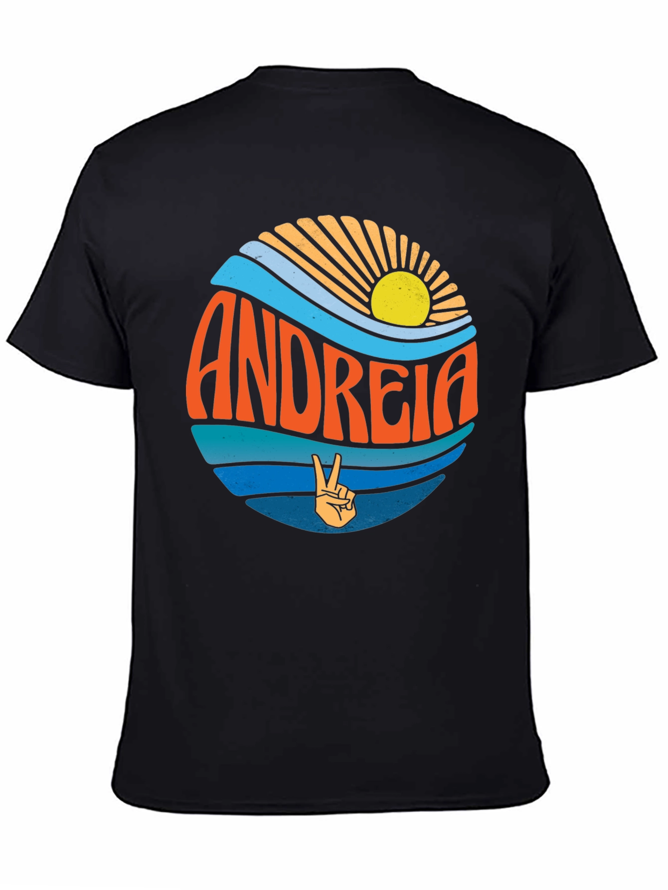 Black Andreia Retro Beach T-Shirt view 4