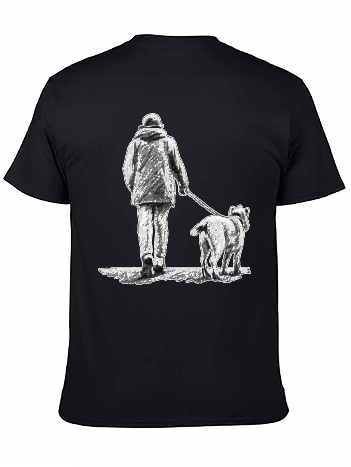 Black Dog Walk T-Shirt - Black Graphic Tee view 4