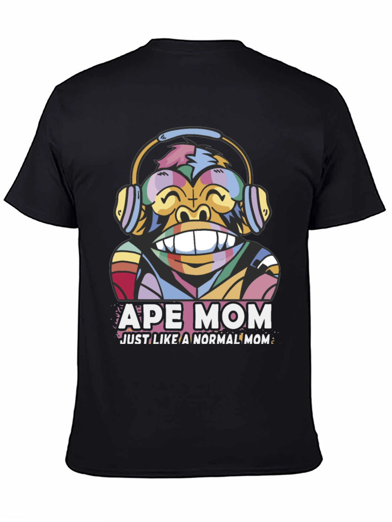 Black Ape Mom T-Shirt - Fun Graphic Tee view 4