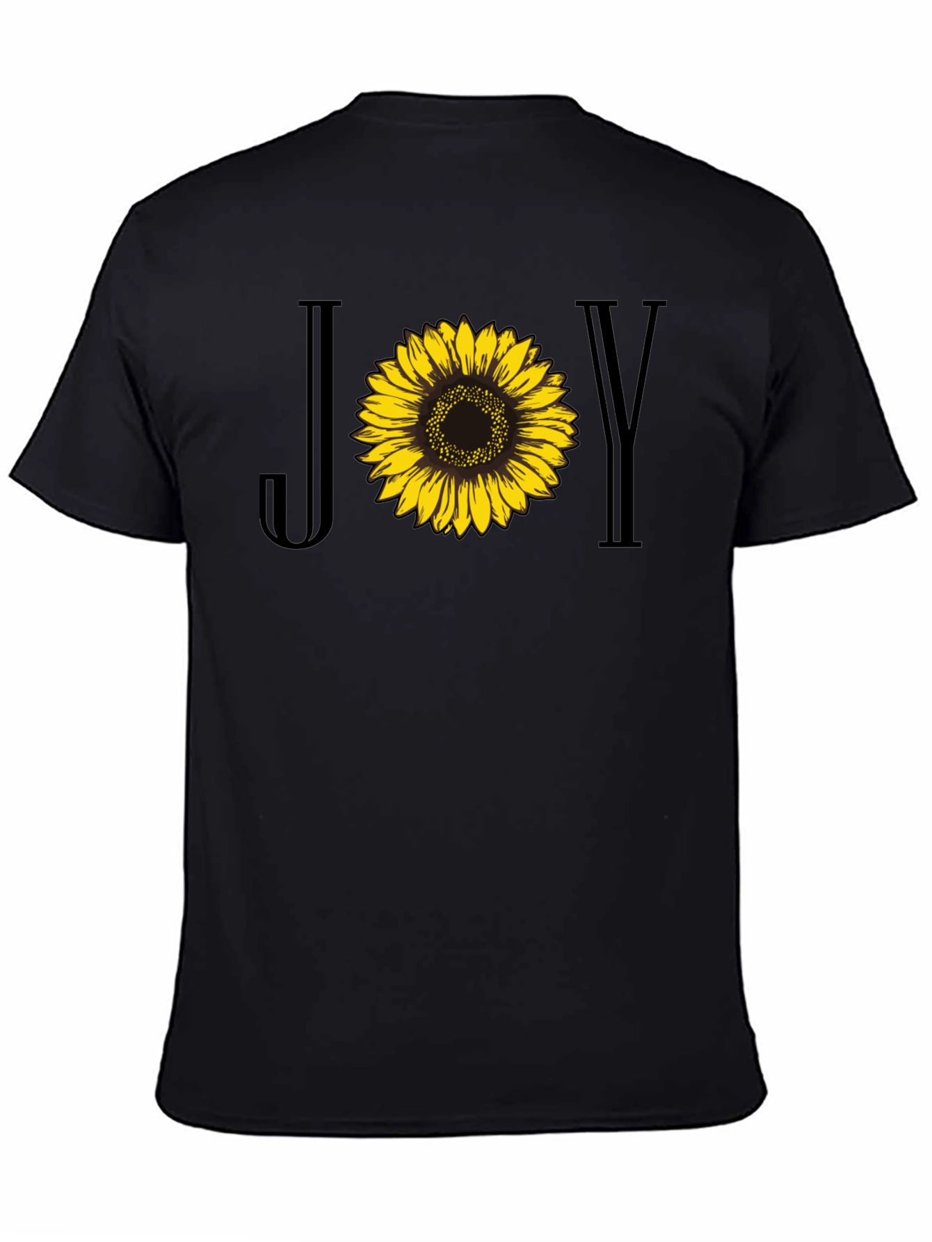 Black Joy Sunflower Graphic Tee - Black Cotton Blend view 4