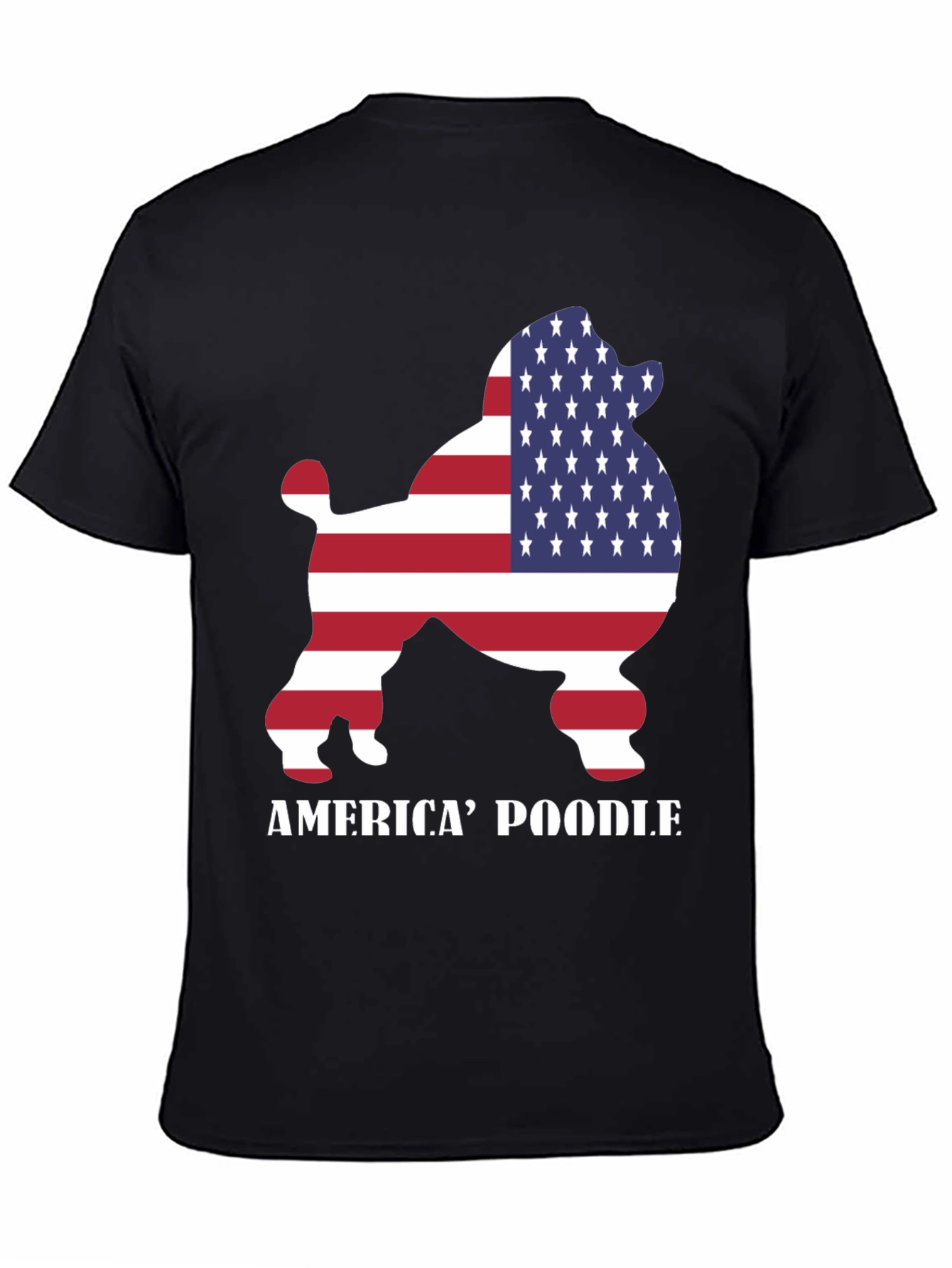 Black America' Poodle T-Shirt view 4