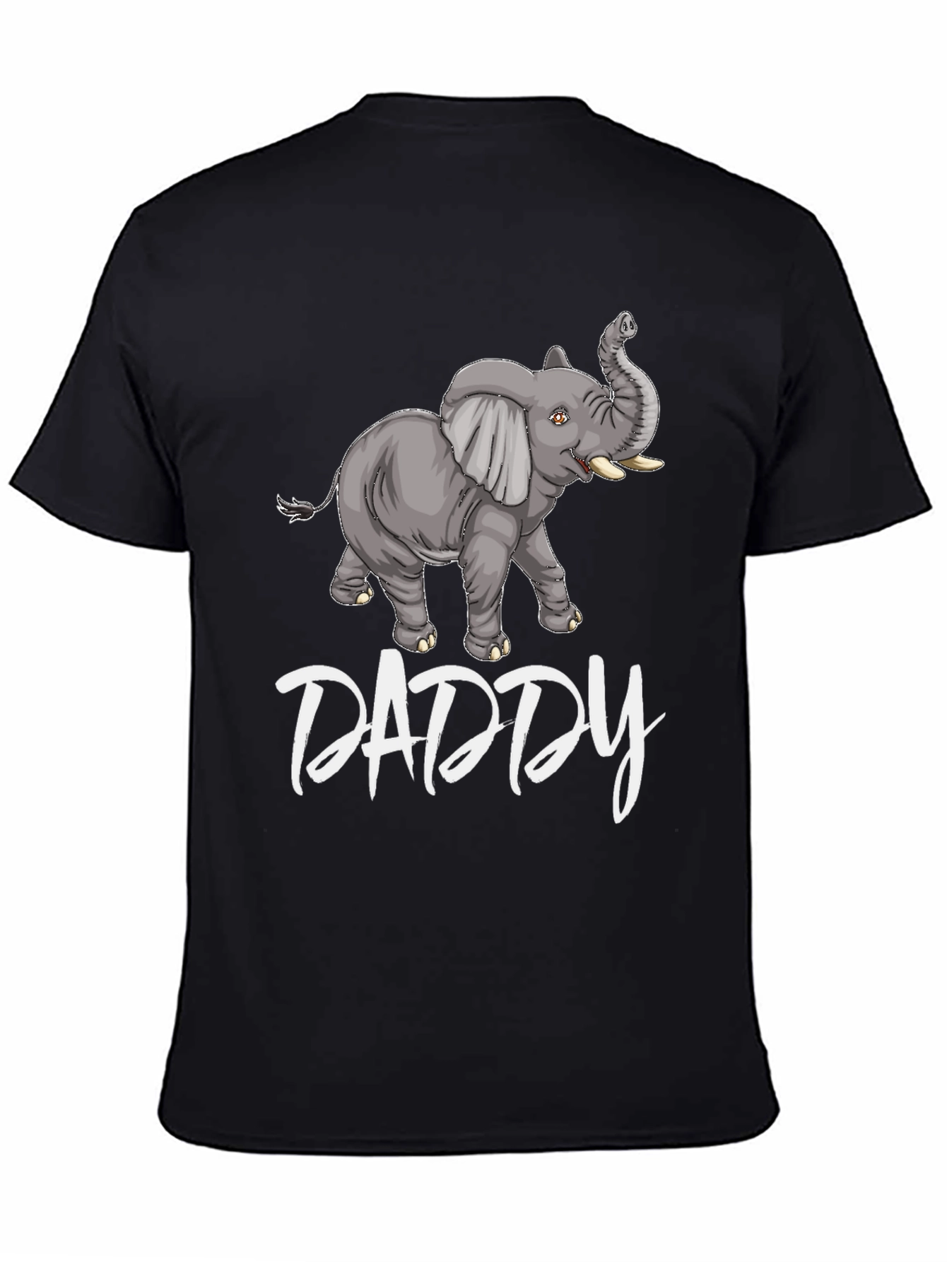Black Daddy Elephant Graphic Tee - Black Cotton T-Shirt view 4