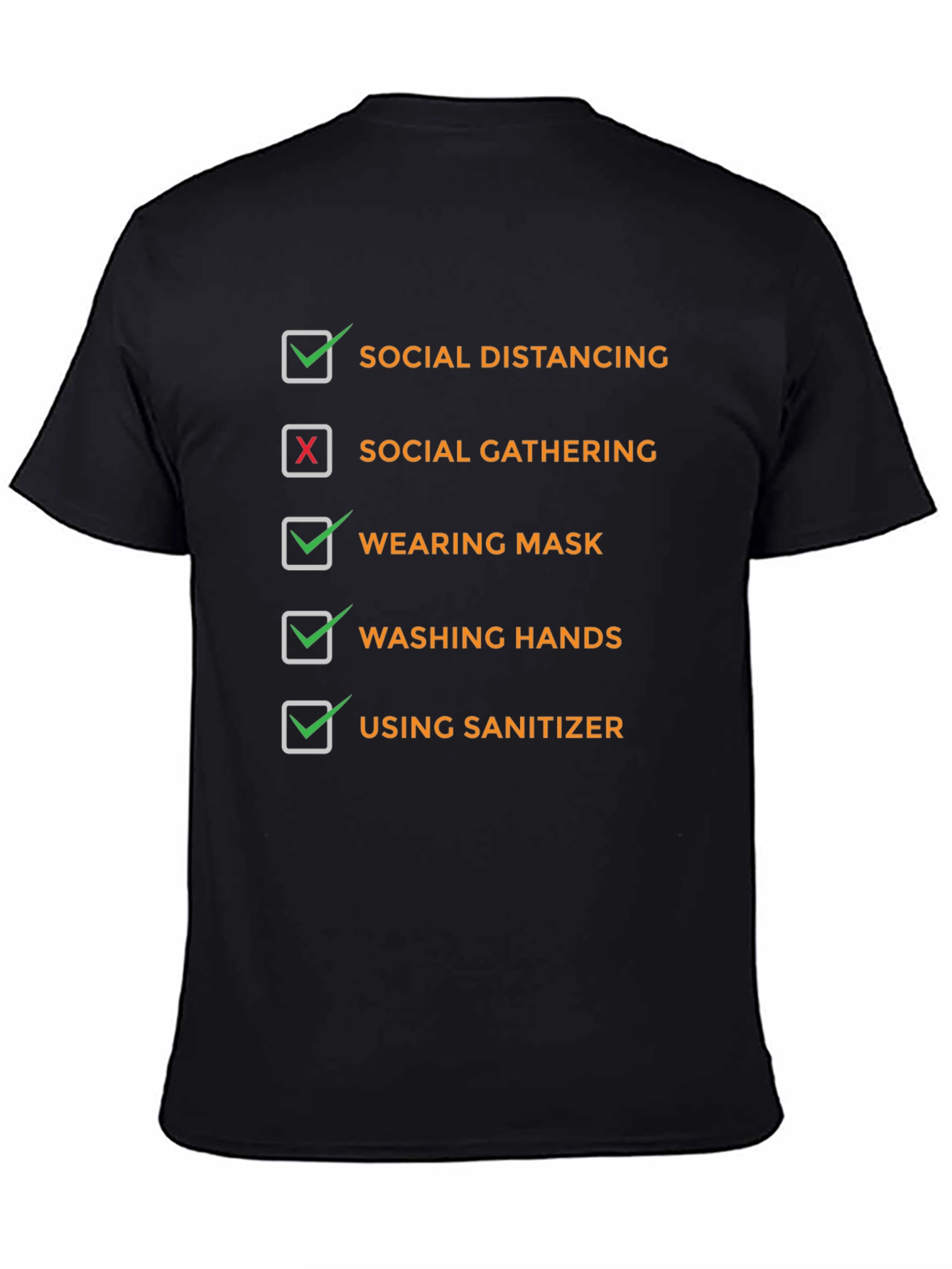 Black Social Distancing Graphic T-Shirt view 4