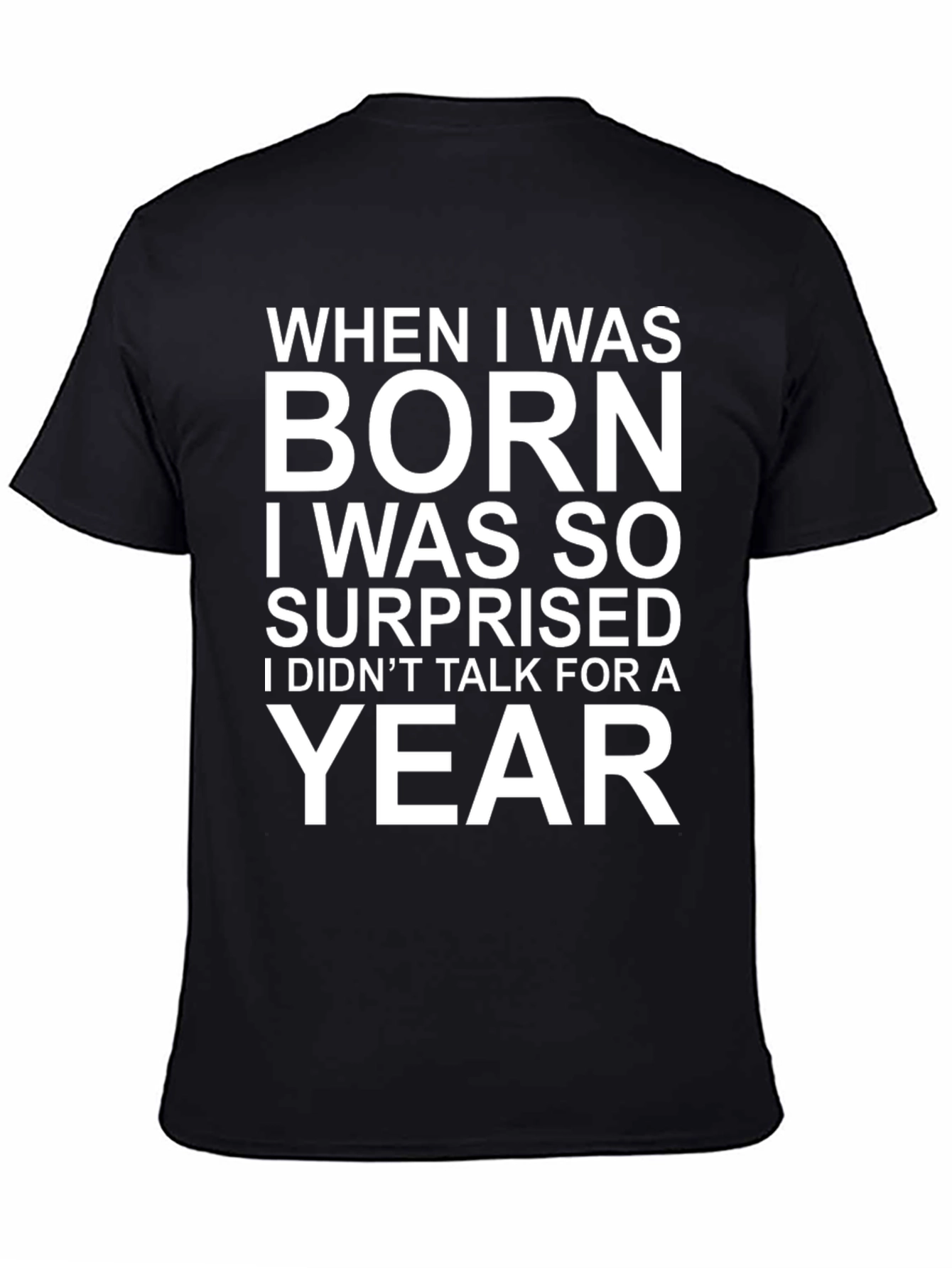 Black Funny Born Surprised T-Shirt view 4
